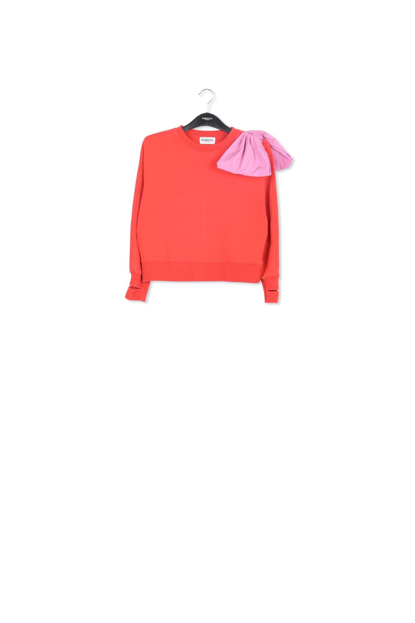 Sweatshirt rouge avec noeud rose RE—SSENTIEL | Essentiel second hand