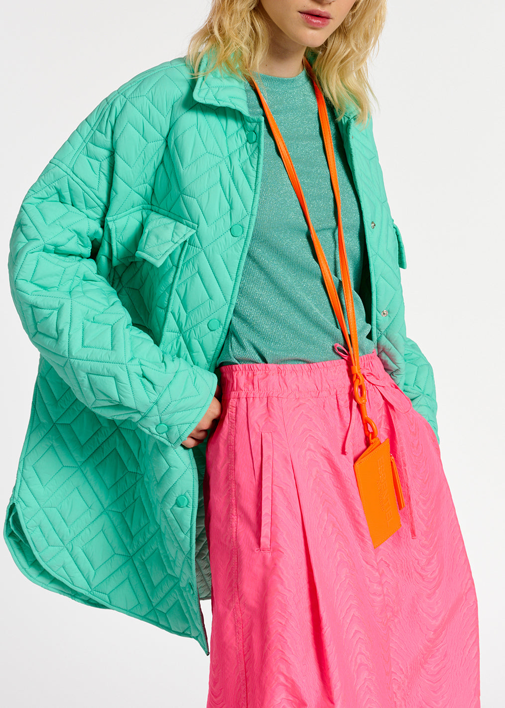 Turquoise quilted jacket RE—SSENTIEL | Essentiel second hand
