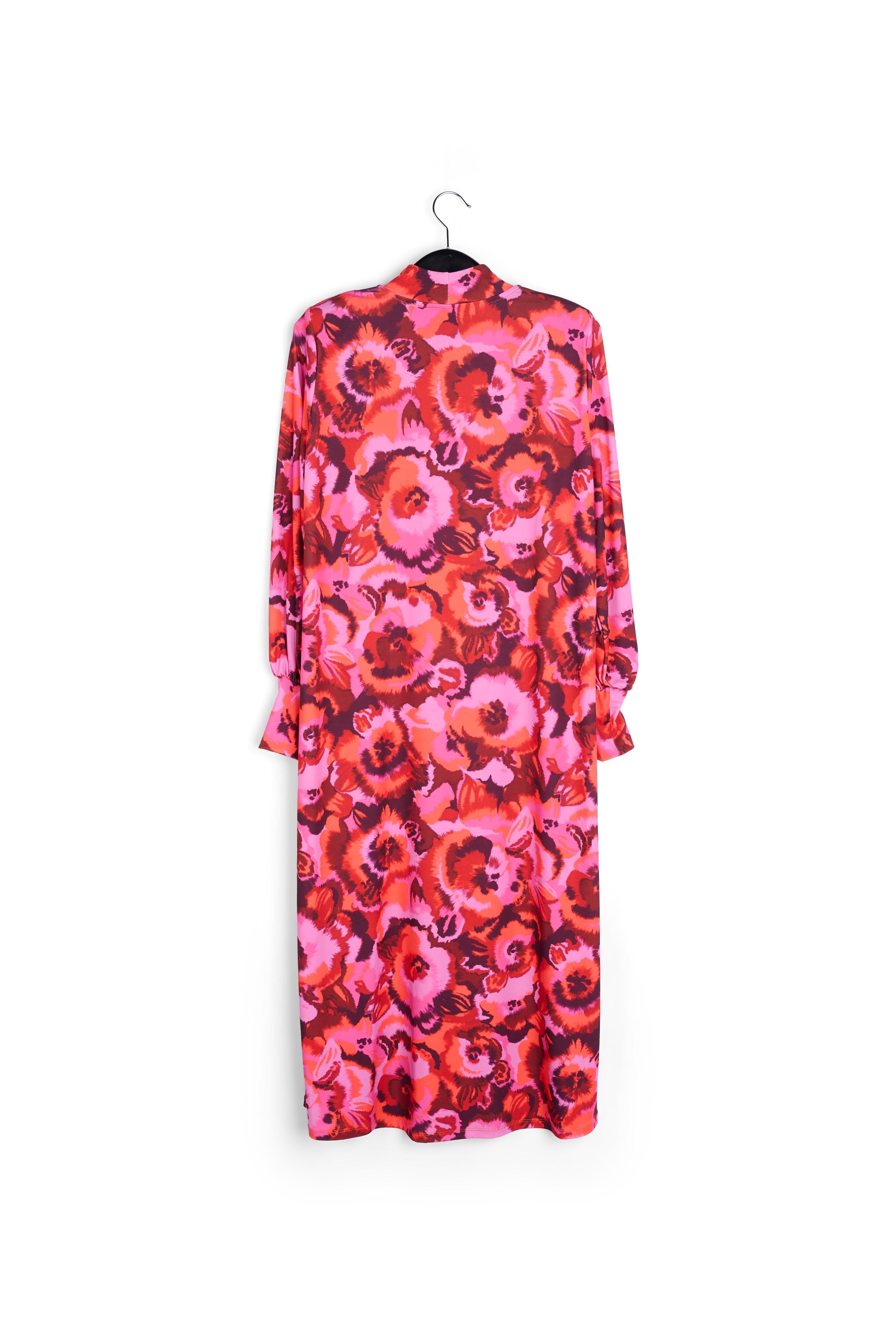 Midi-jurk in zwart, geel en lila stretch jersey RE—SSENTIEL | Essentiel second hand