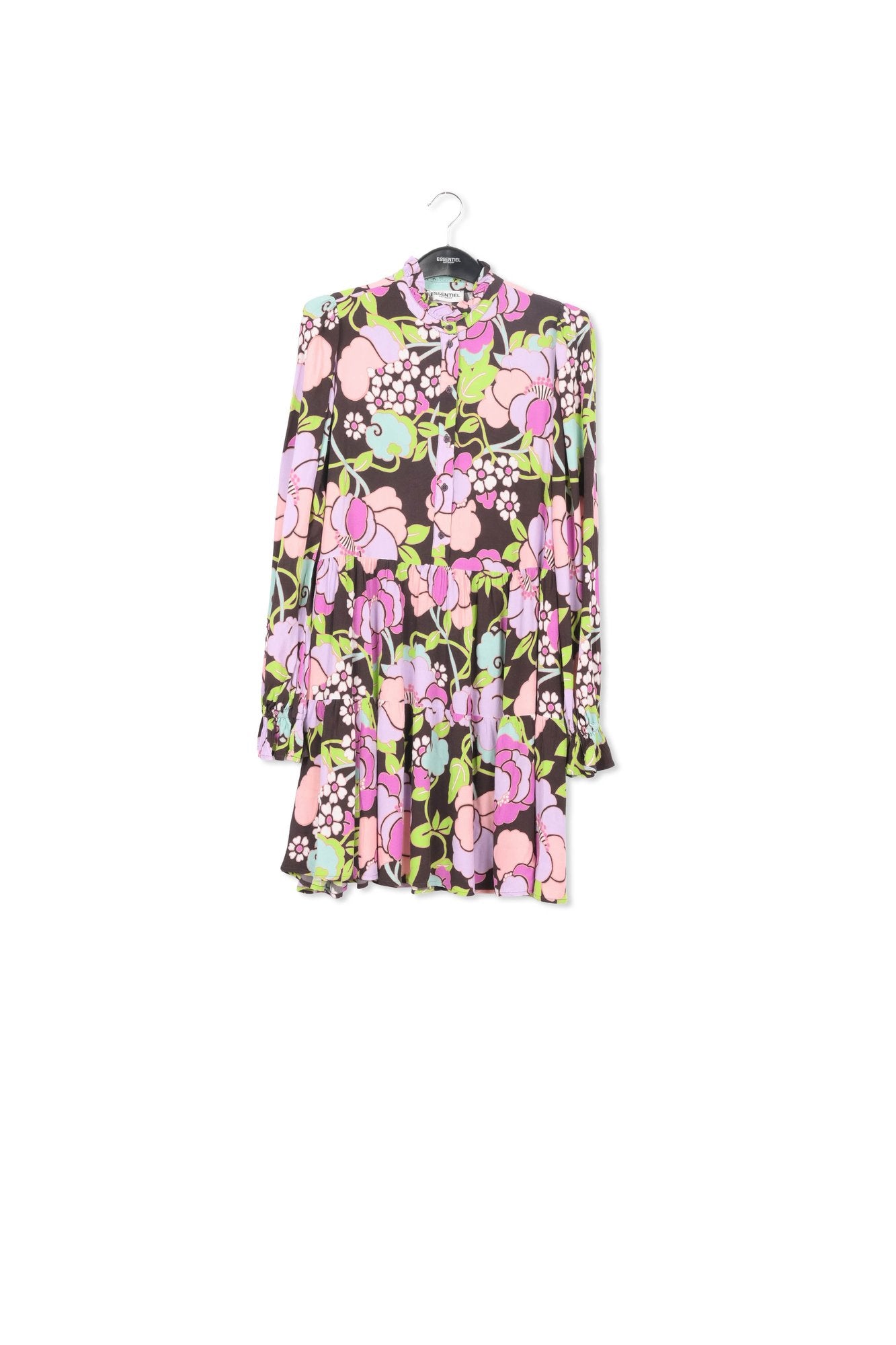 Mini robe noire à imprimé floral RE—SSENTIEL | Essentiel second hand