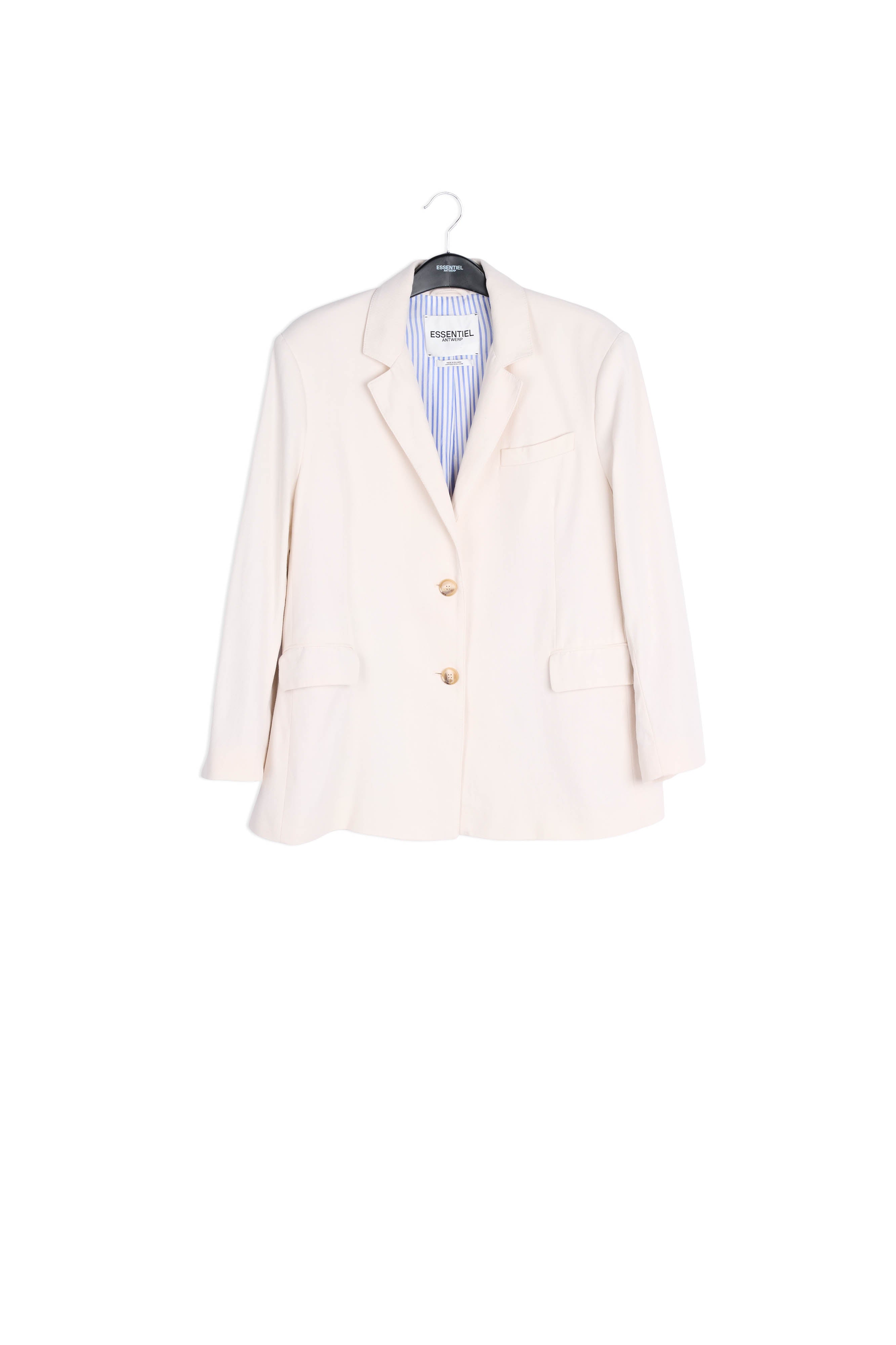 Ecru oversized cotton blazer RE—SSENTIEL | Essentiel second hand