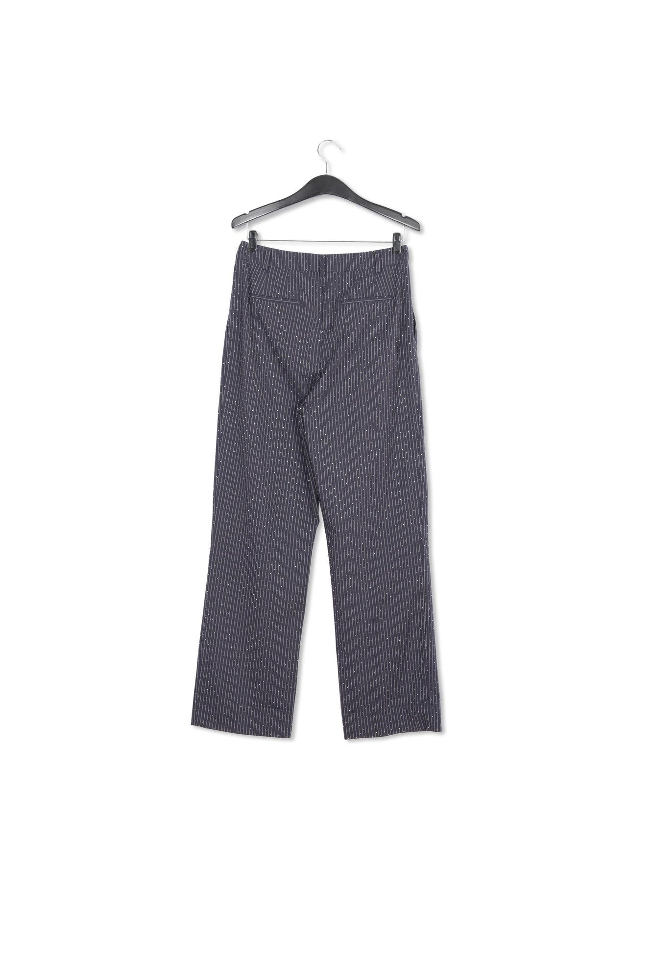 Navy blue pinstriped pants with rhinestone embellishments RE—SSENTIEL | Essentiel second hand