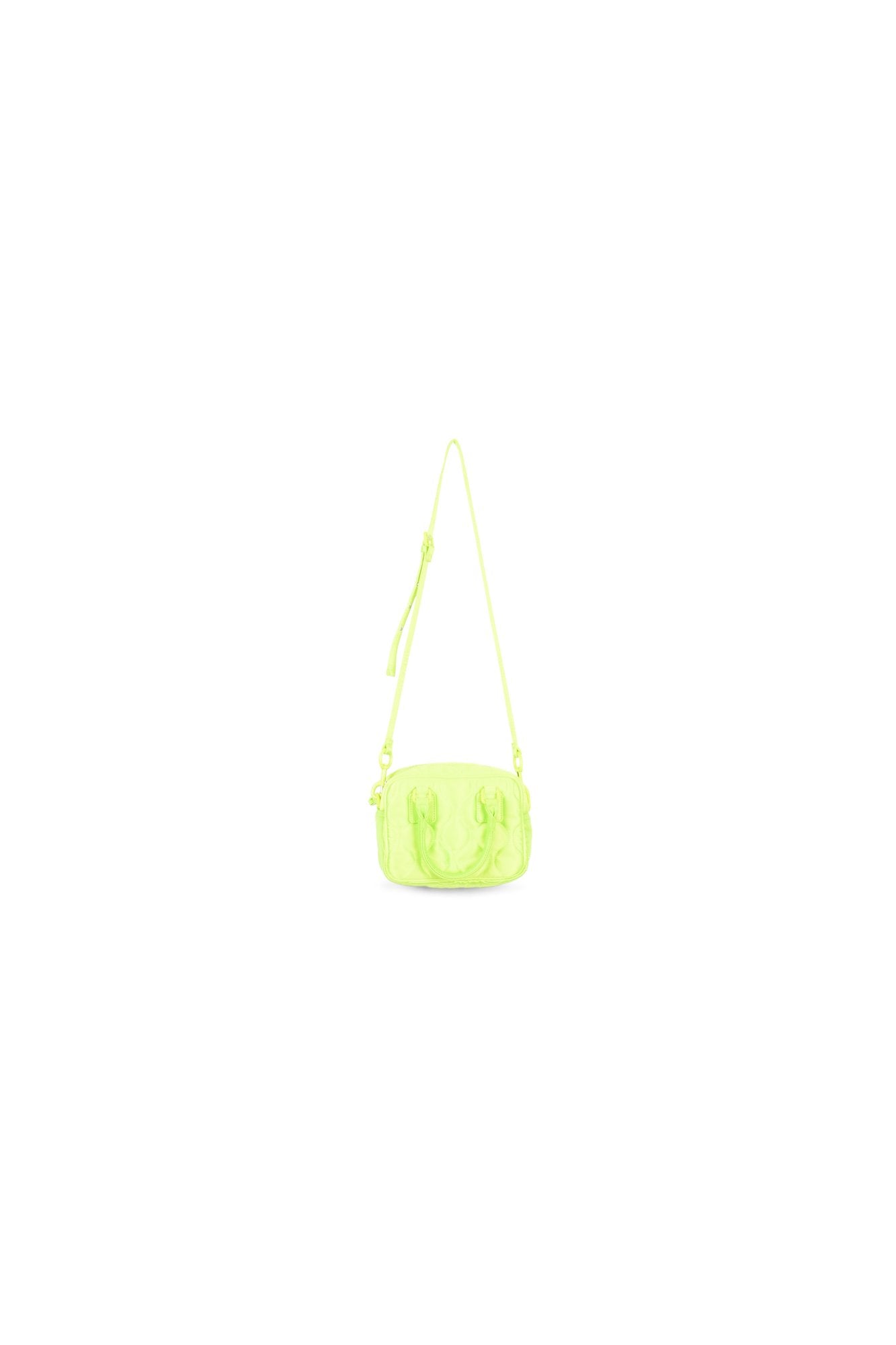 Neon yellow quilted satin mini bag RE—SSENTIEL | Essentiel second hand