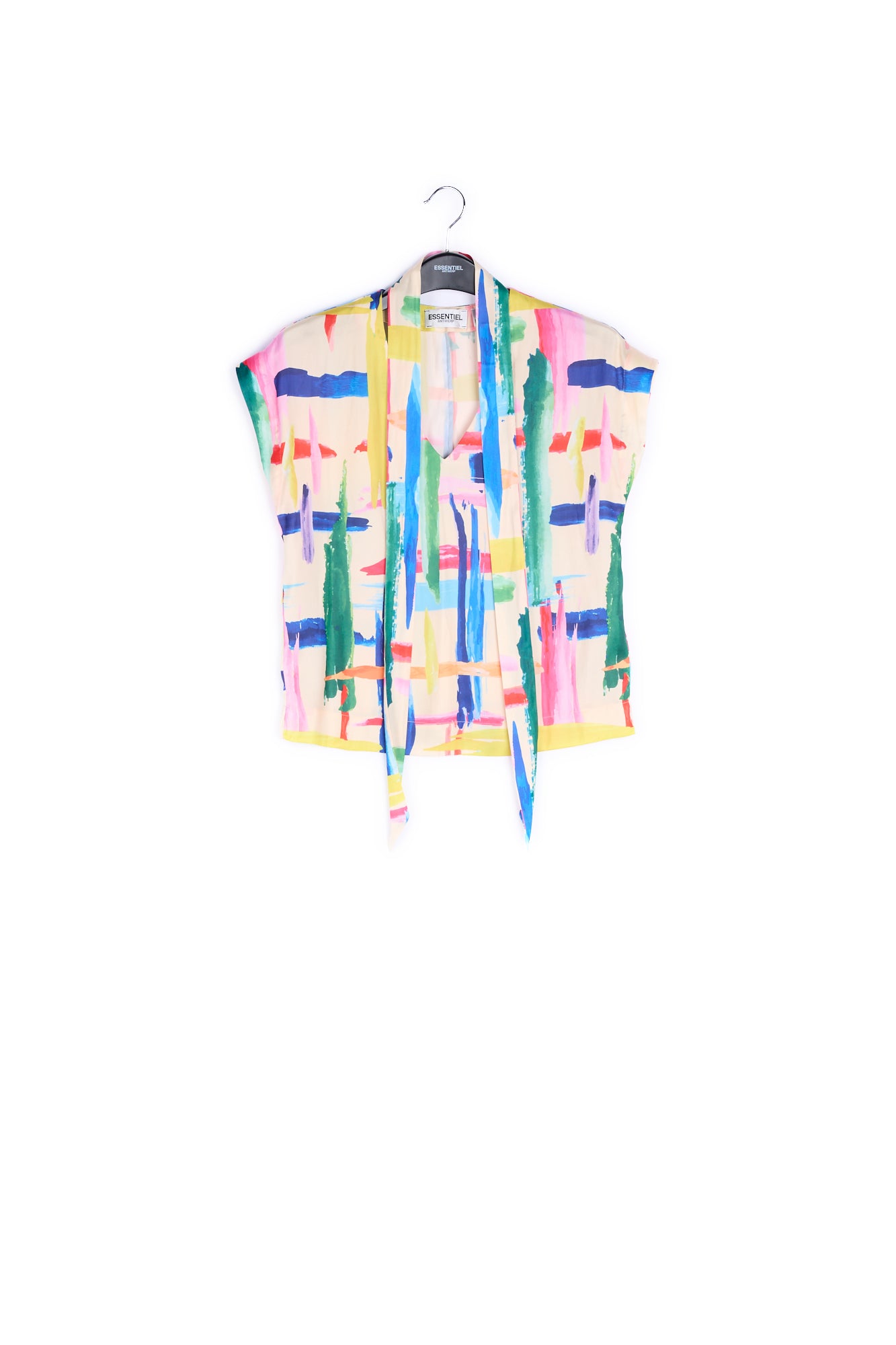 Multicolored graphic striped top RE—SSENTIEL | Essentiel second hand