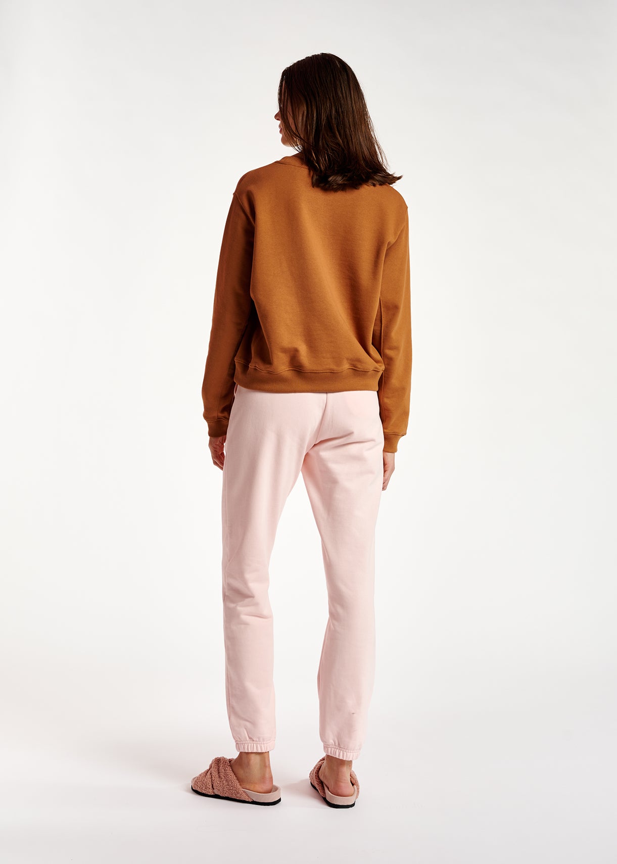 Brown organic cotton-jersey sweatshirt RE—SSENTIEL | Essentiel second hand