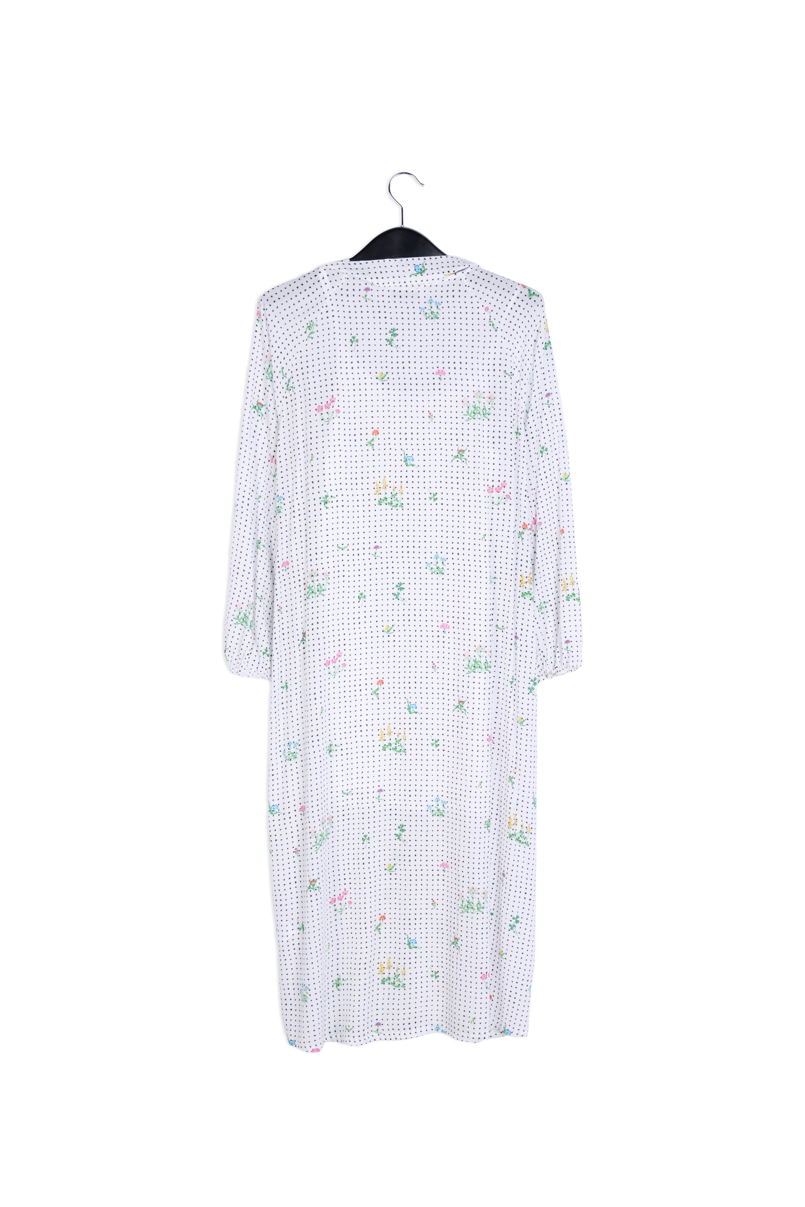Off-white polka dot and floral shirt dress RE—SSENTIEL | Essentiel second hand