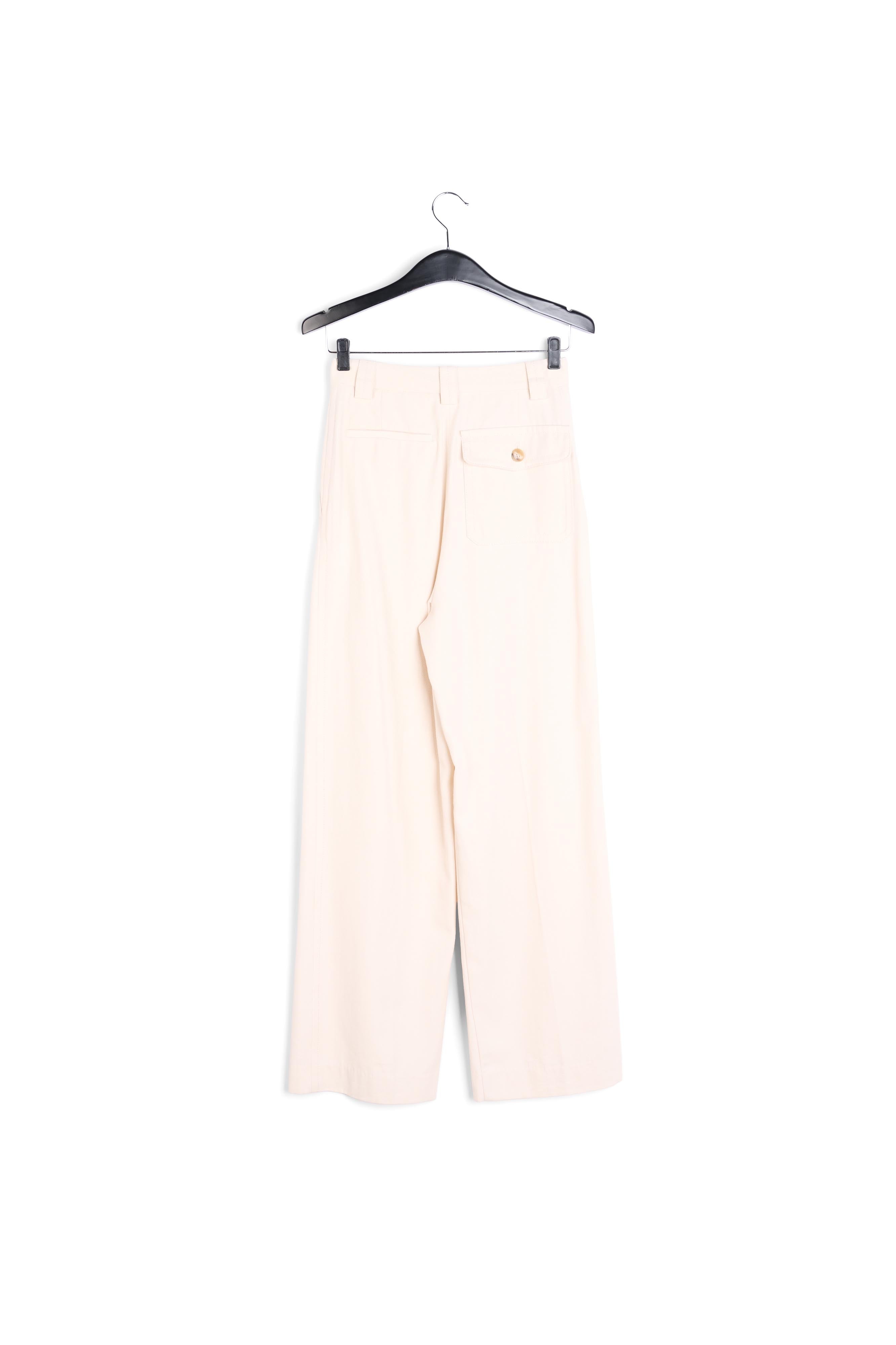 Pantalon large en coton blanc cassé RE—SSENTIEL | Essentiel second hand