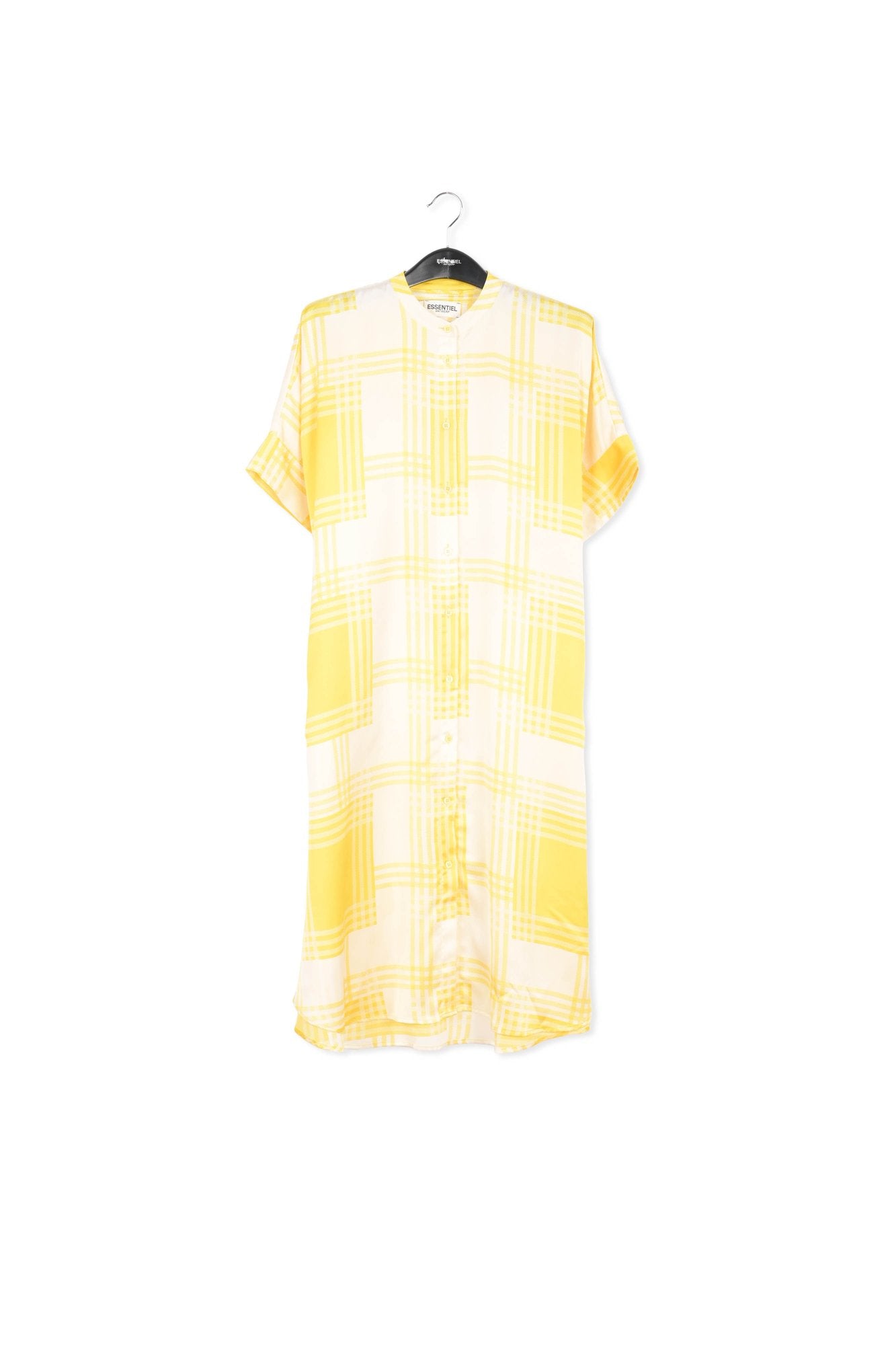 Robe chemise à  carreaux blanc cassé et jaunes RE—SSENTIEL | Essentiel second hand