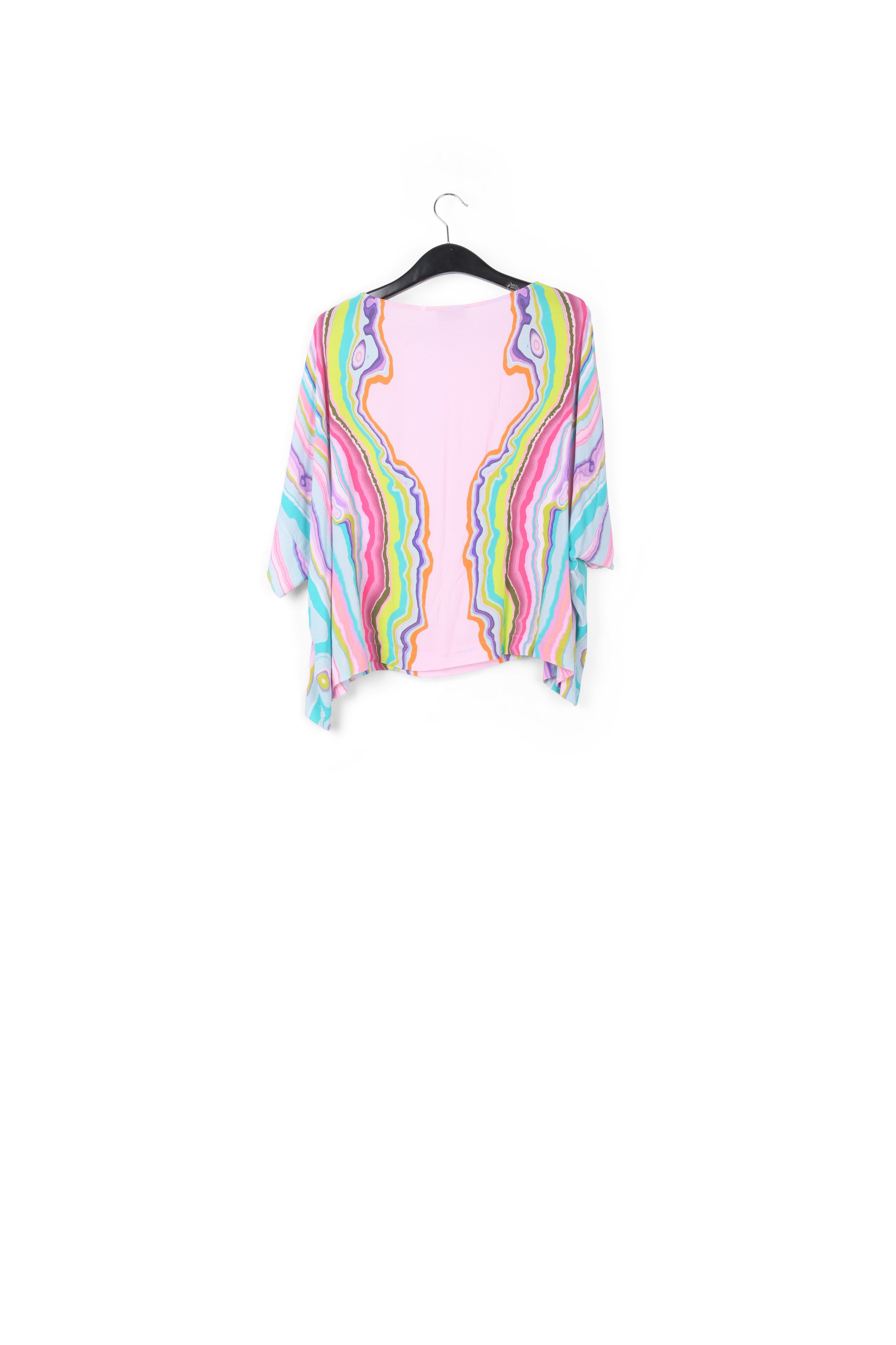 Lilac oversized top with multicolor print RE—SSENTIEL | Essentiel second hand