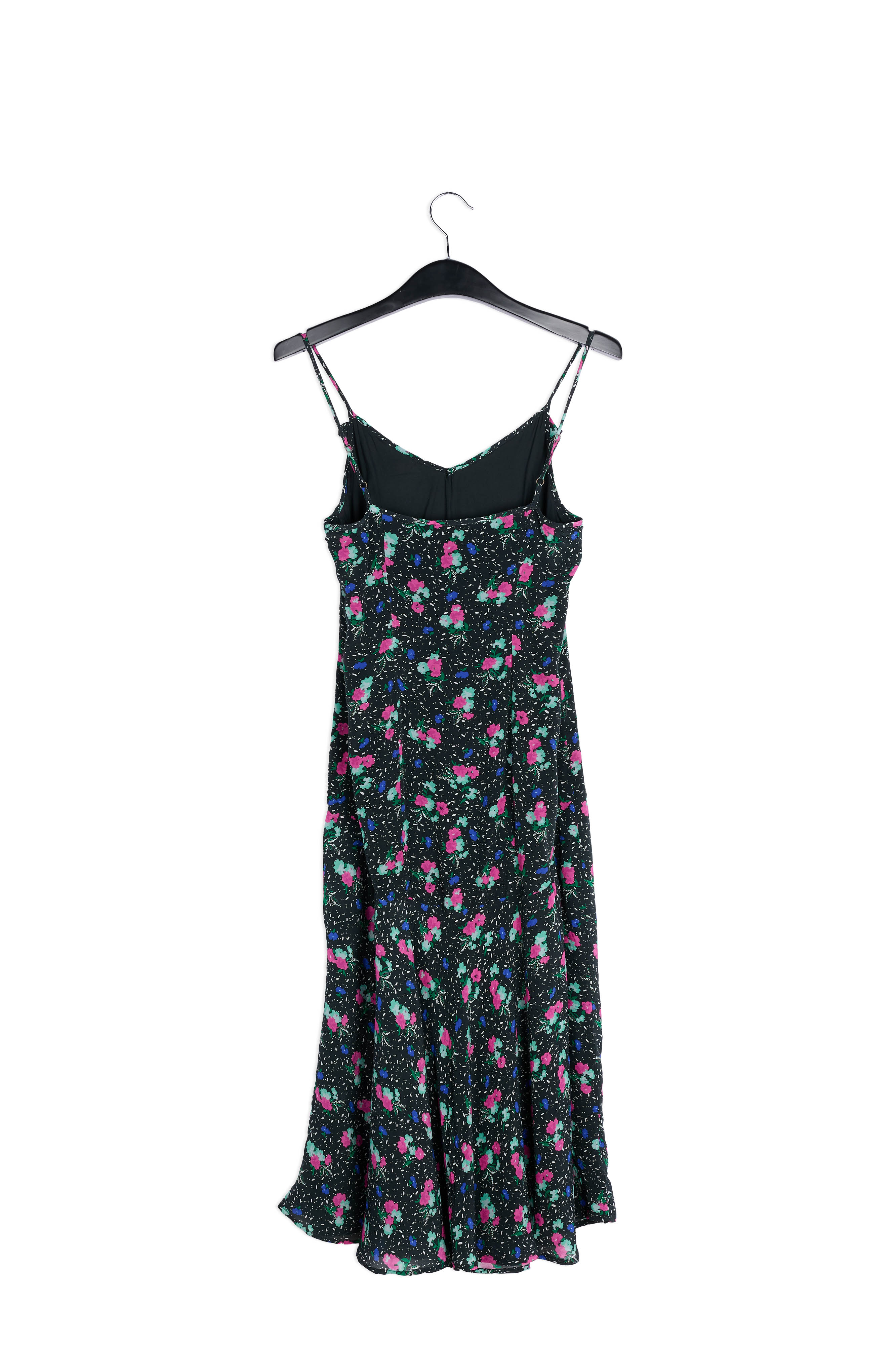 Black floral-print v-neck midi dress RE—SSENTIEL | Essentiel second hand