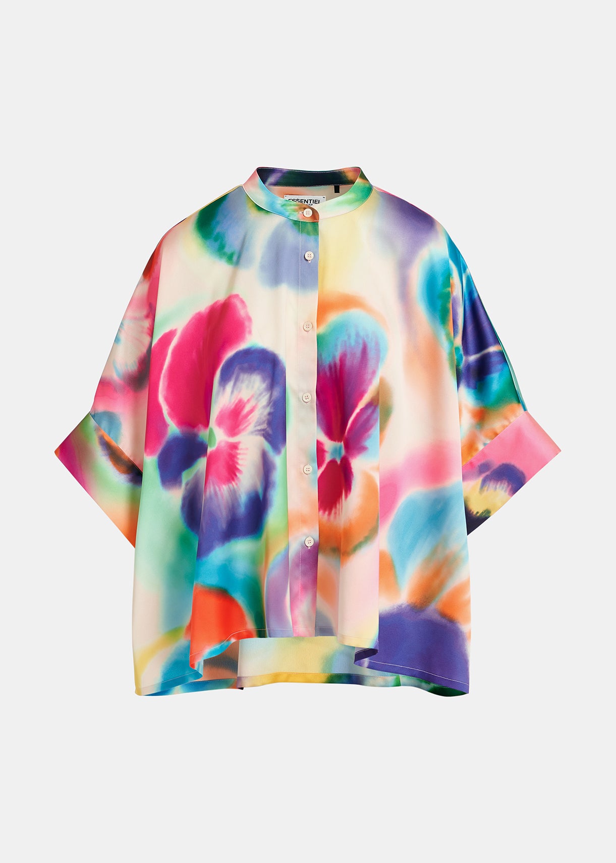 Multicolor oversized shirt with floral print RE—SSENTIEL | Essentiel second hand