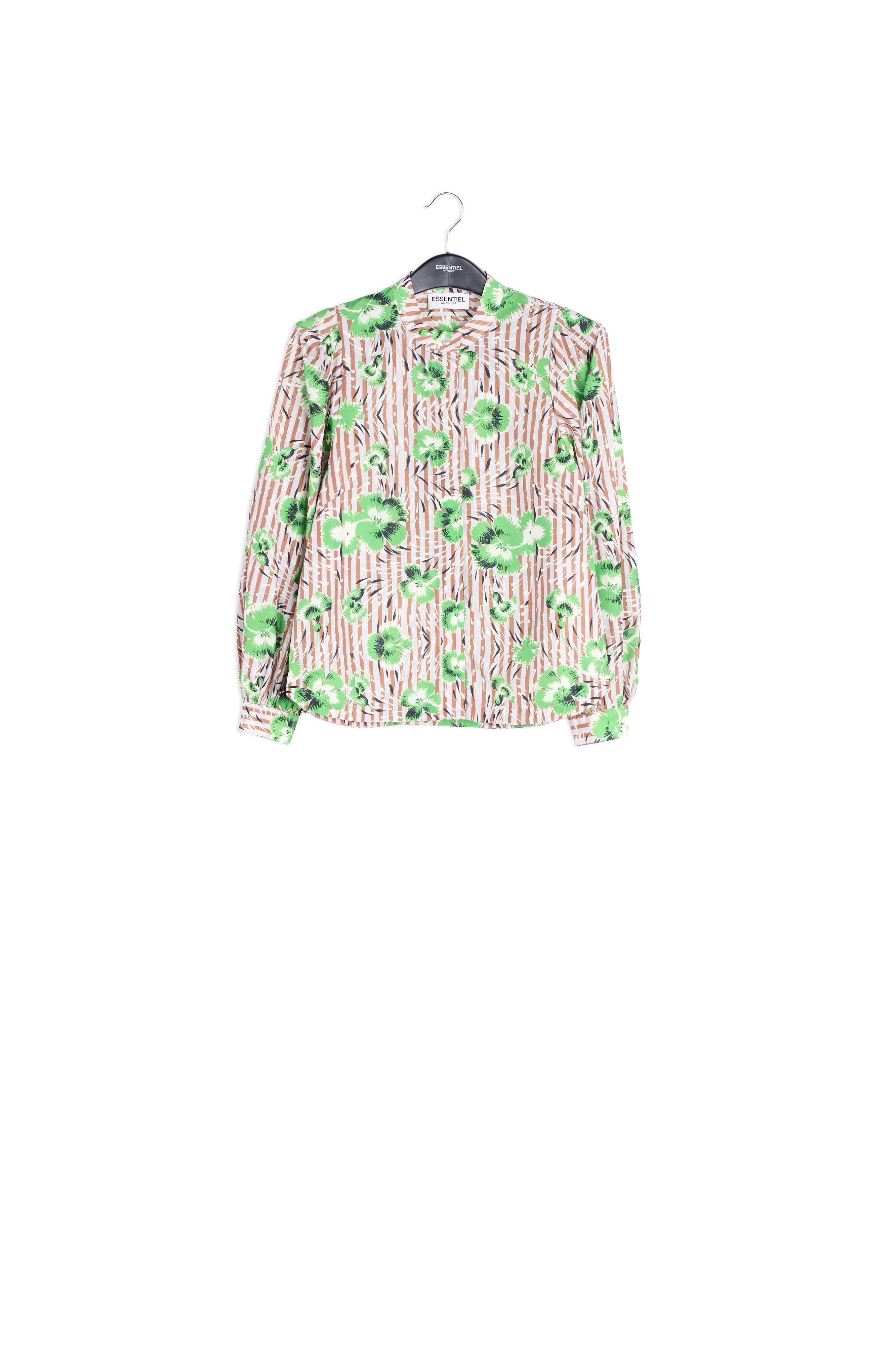 Groene top met pofmouwen RE—SSENTIEL | Essentiel second hand