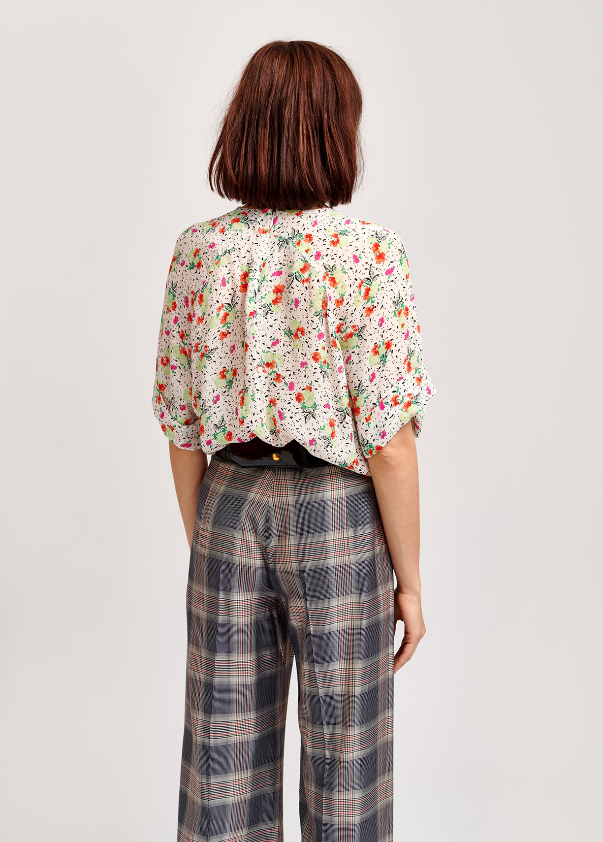 Off-white floral-print top RE—SSENTIEL | Essentiel second hand