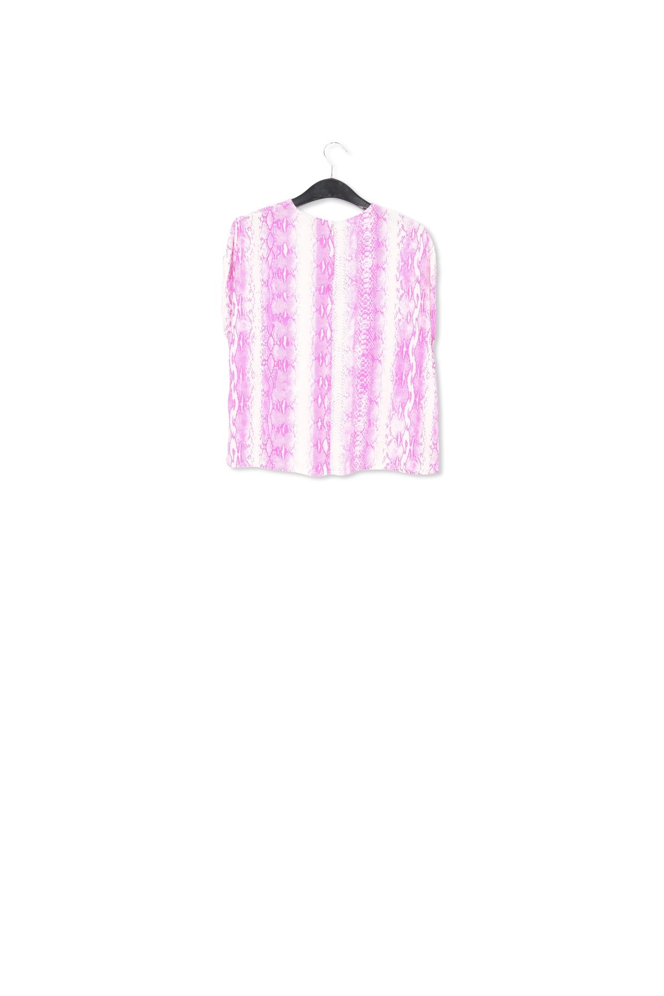 White and purple snake-print short-sleeved top RE—SSENTIEL | Essentiel second hand