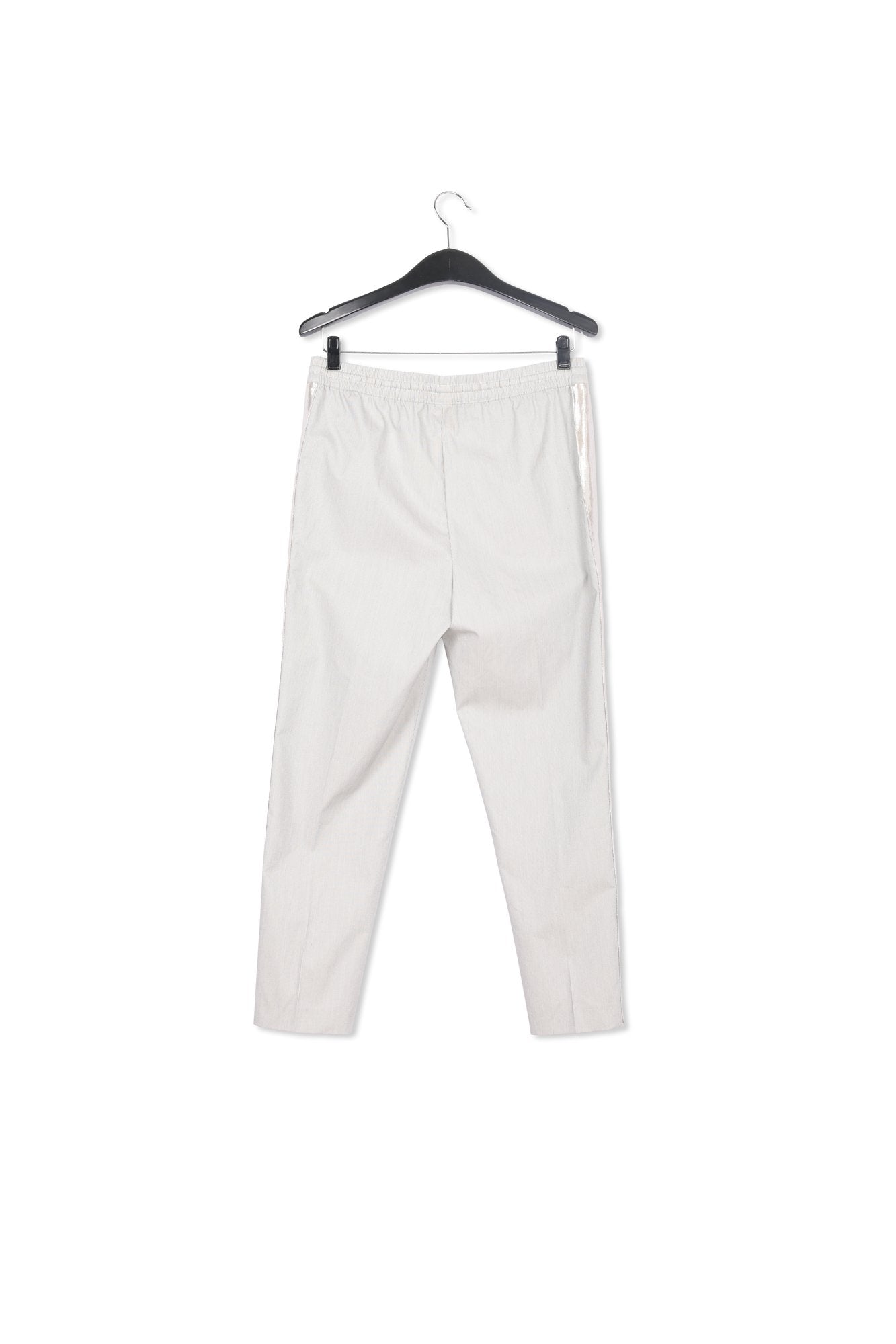 Grey and off-white checked cotton-blend pants RE—SSENTIEL | Essentiel second hand