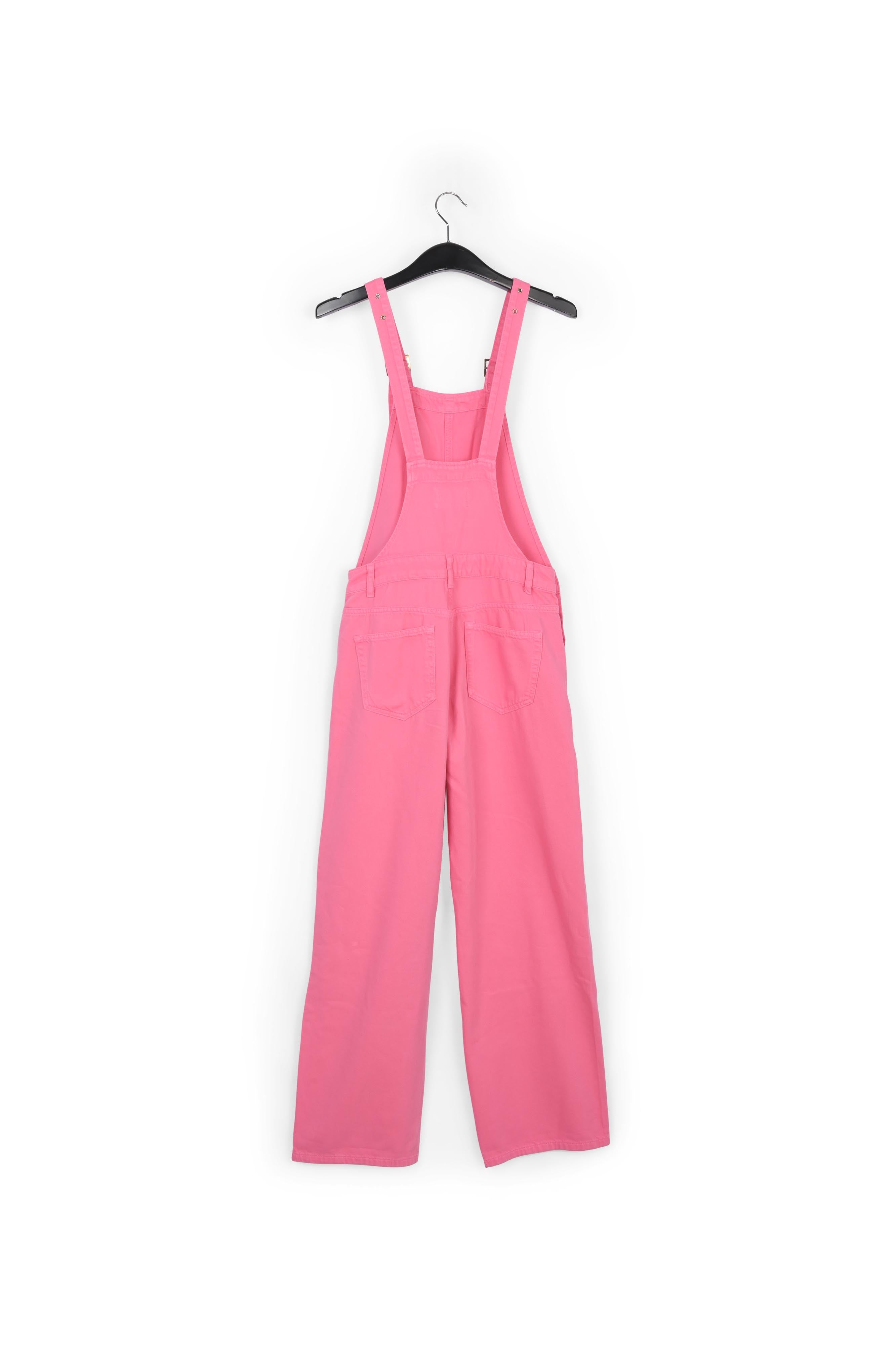 Neon pink cotton dungarees RE—SSENTIEL | Essentiel second hand
