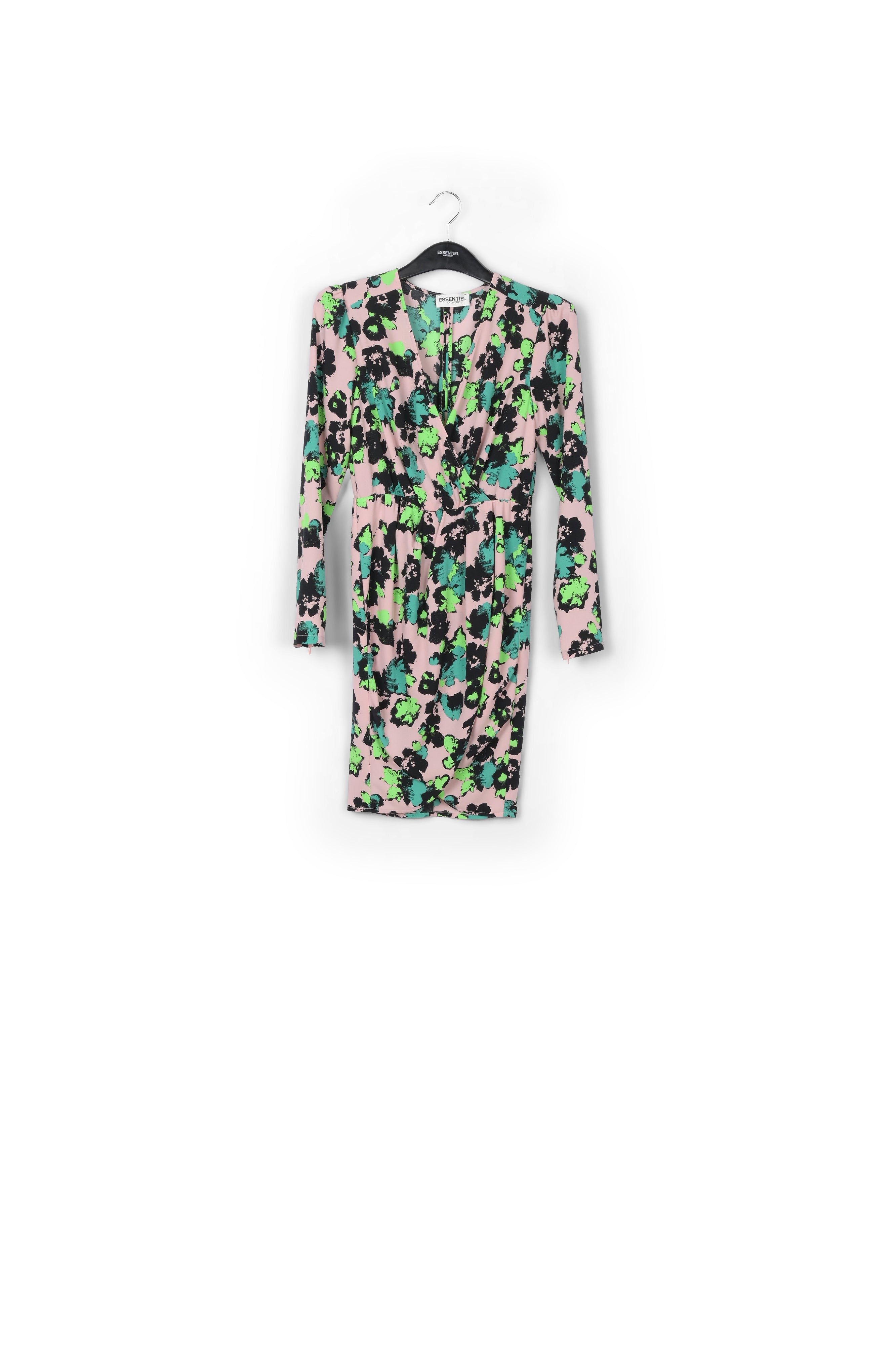 Mini-robe cache-cœur rose à fleurs RE—SSENTIEL | Essentiel second hand