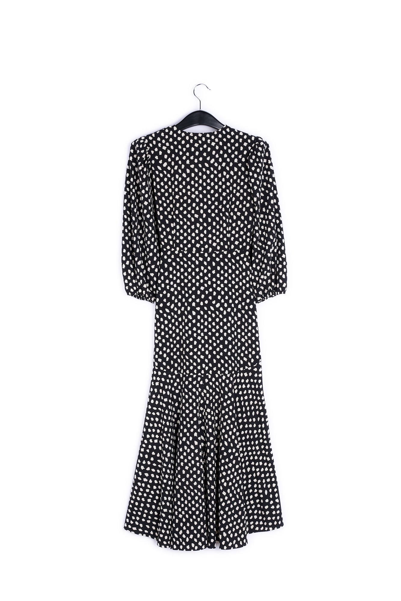Robe maxi cache-cœur noire à pois RE—SSENTIEL | Essentiel second hand