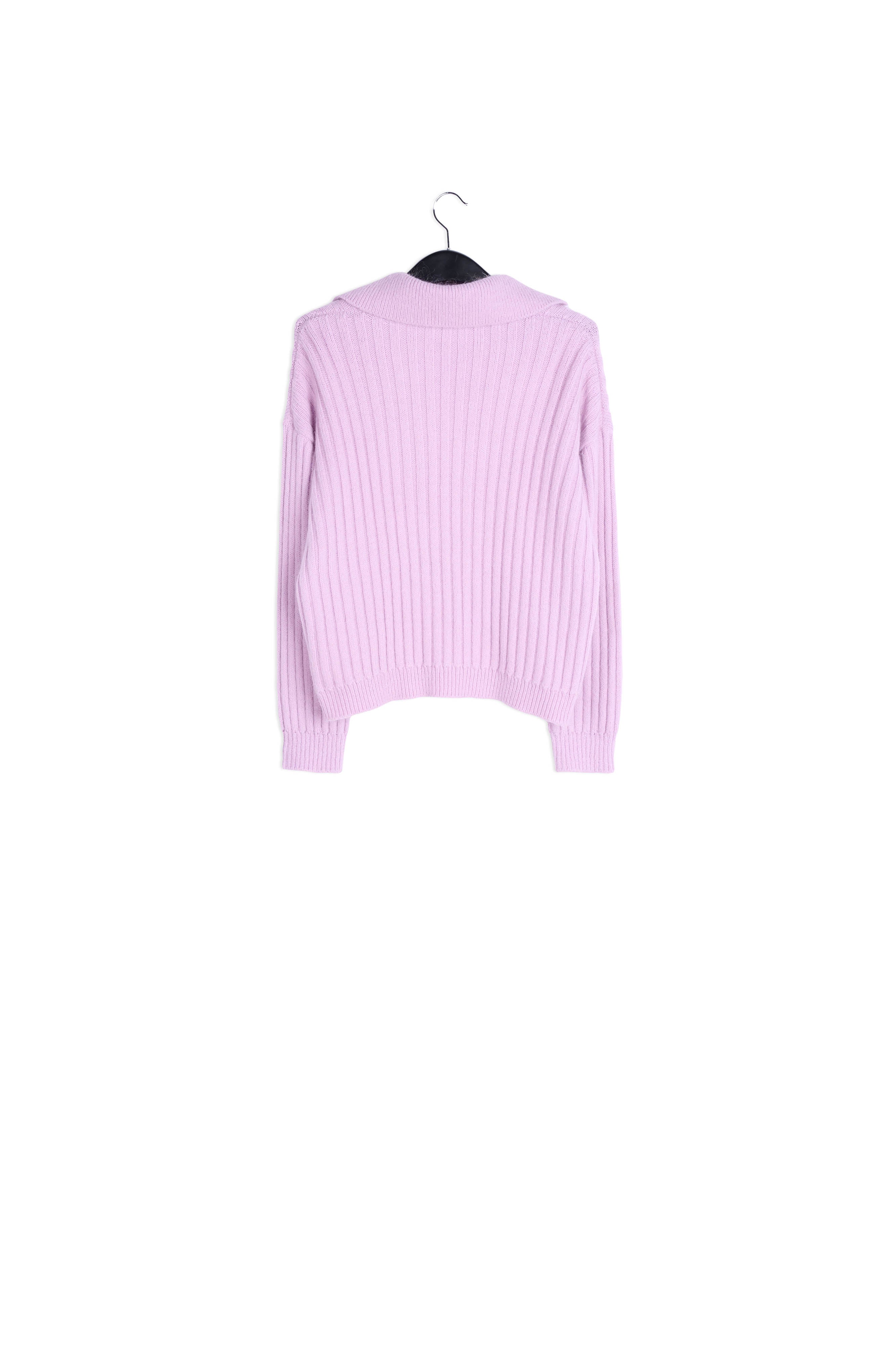 Lilac V-neck ribbed-knit sweater RE—SSENTIEL | Essentiel second hand