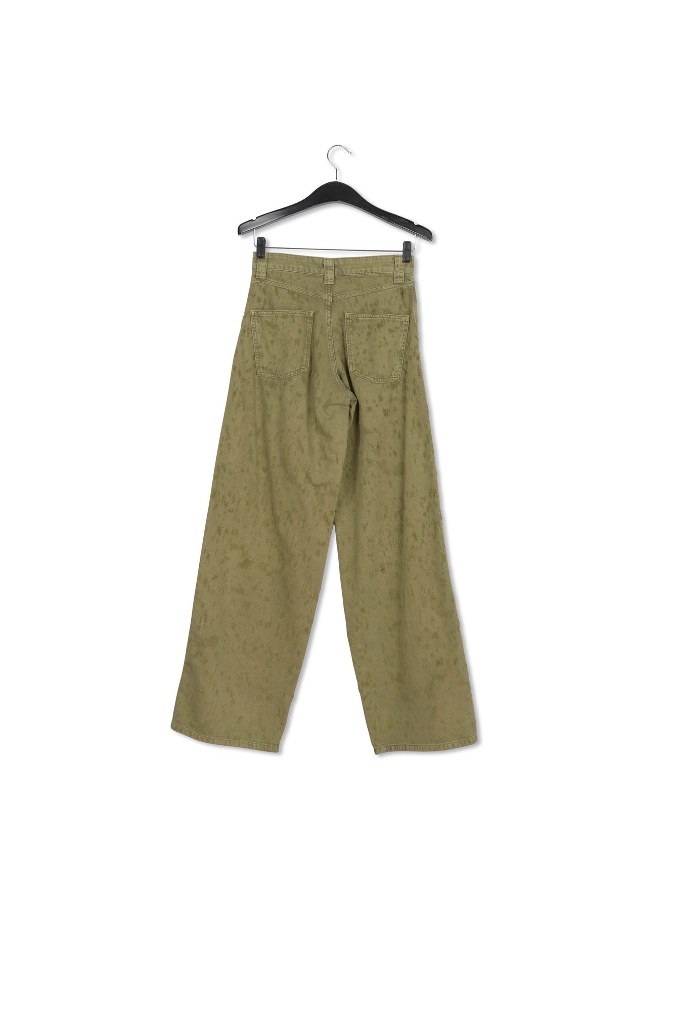 Khaki denim distressed wide-leg jeans RE—SSENTIEL | Essentiel second hand