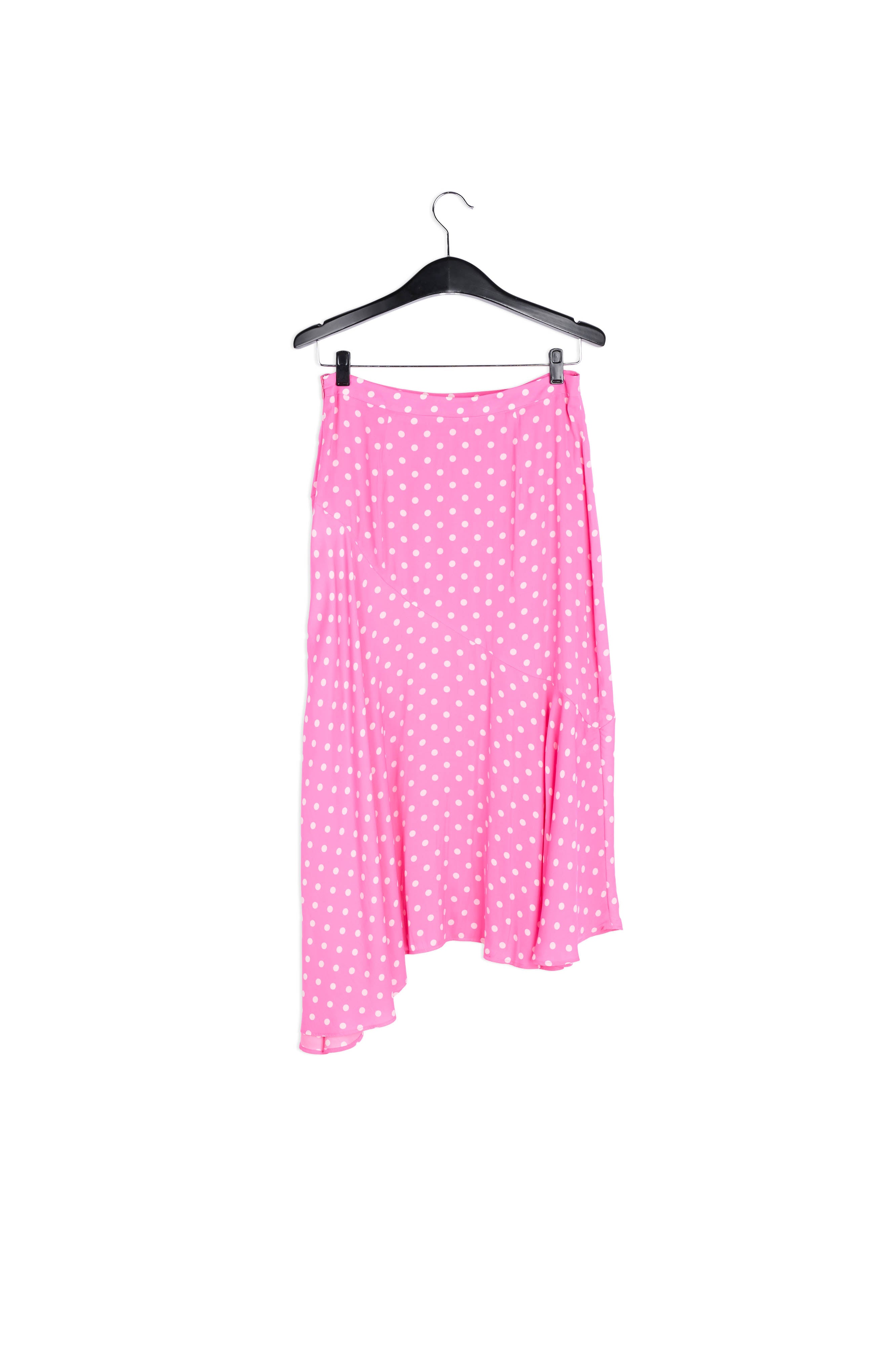 Jupe midi rose fluo à pois RE—SSENTIEL | Essentiel second hand