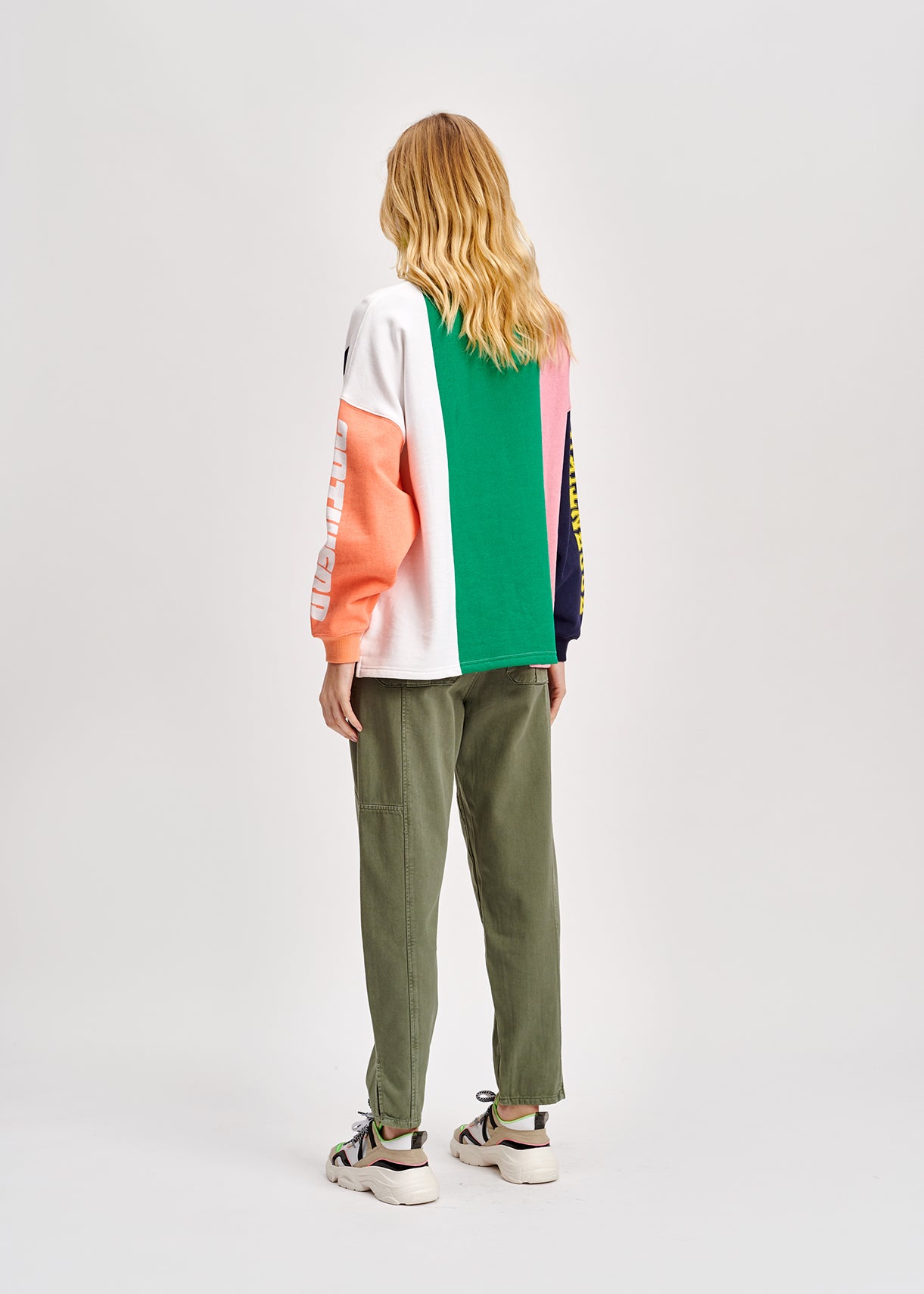 Khaki green denim cargo pants RE—SSENTIEL | Essentiel second hand