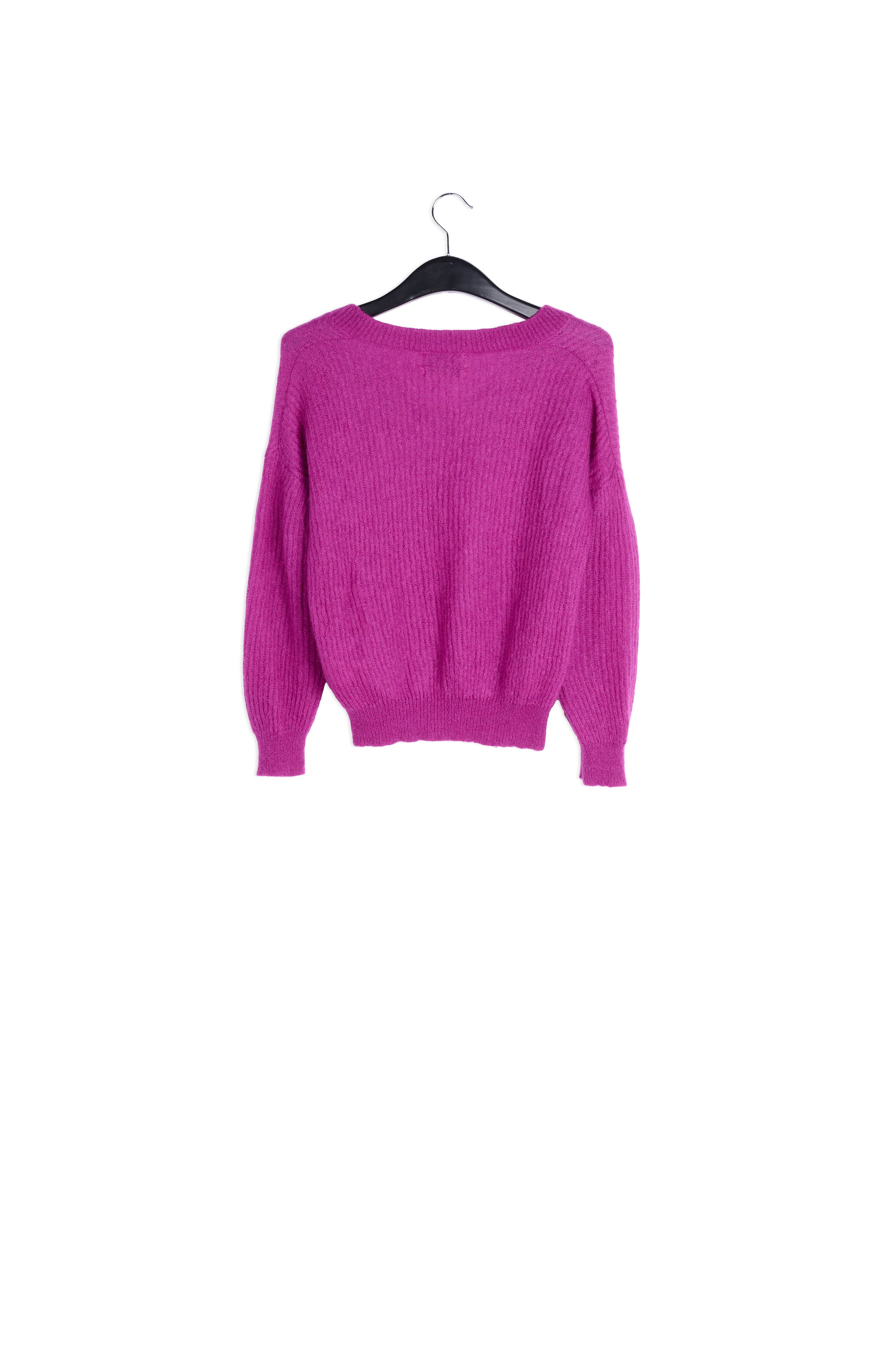 Purple mohair blend v-neck sweater RE—SSENTIEL | Essentiel second hand