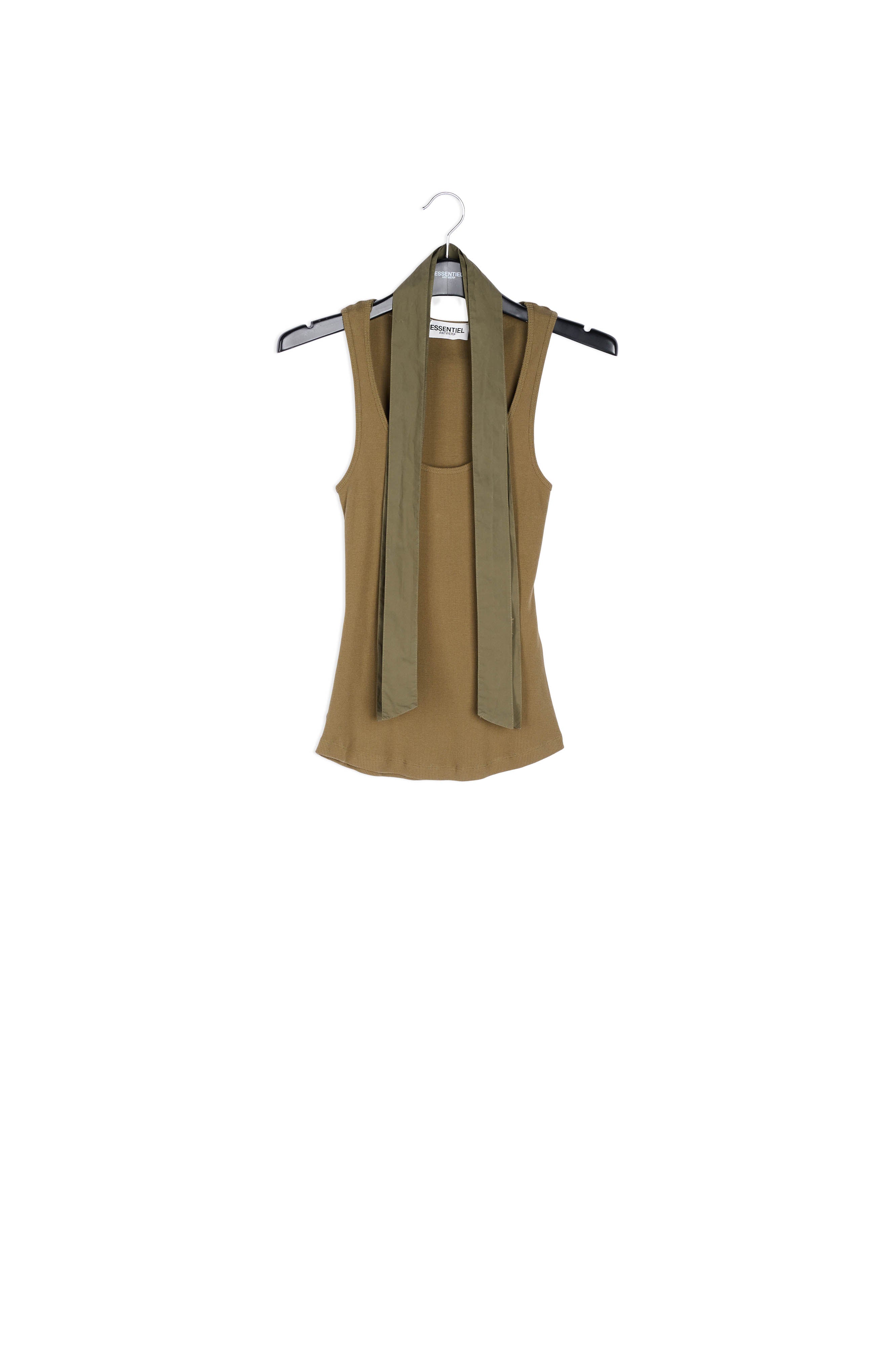 Kaki tanktop met strikjes RE—SSENTIEL | Essentiel second hand