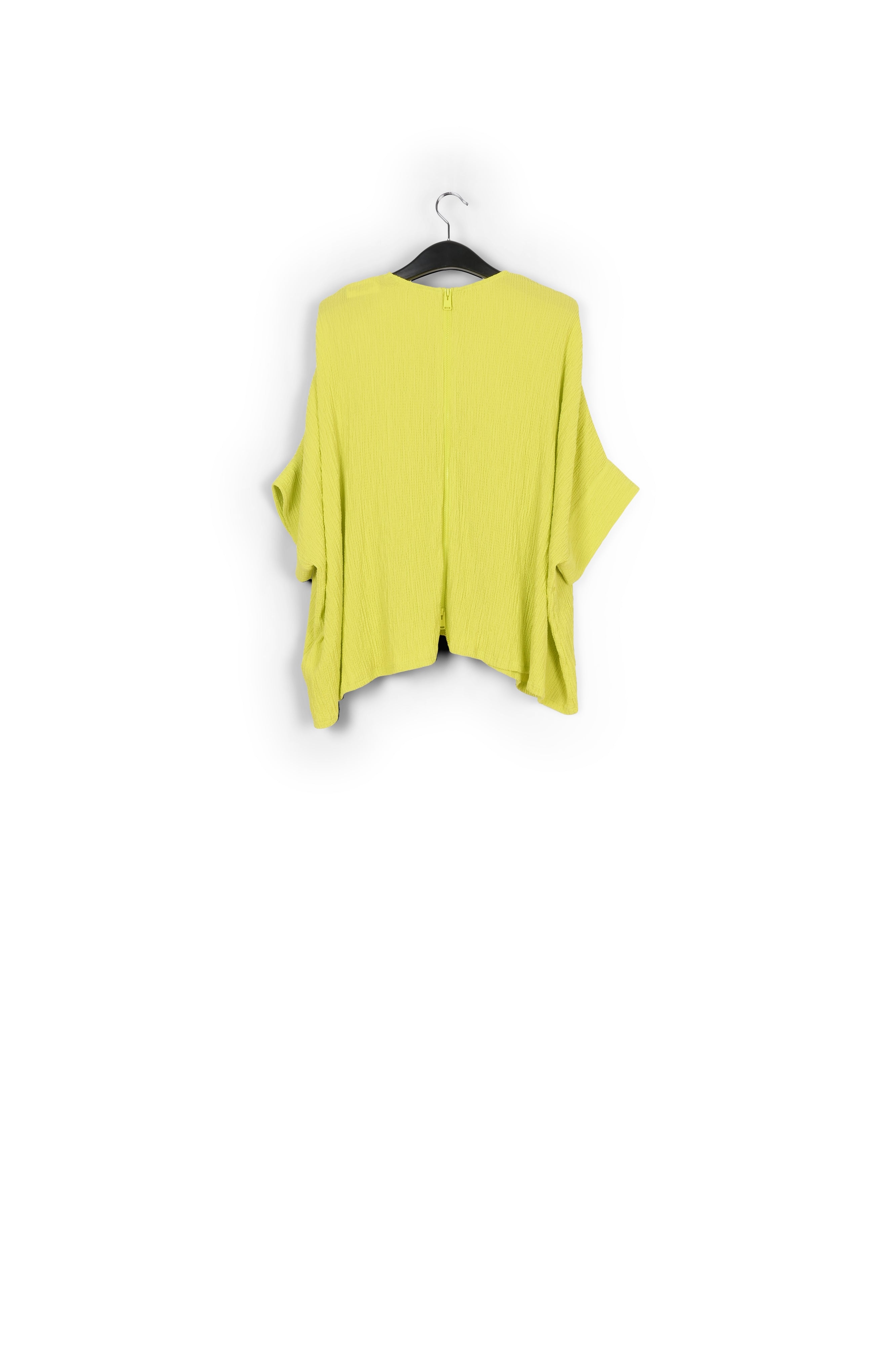 Lime green oversized seersucker top RE—SSENTIEL | Essentiel second hand