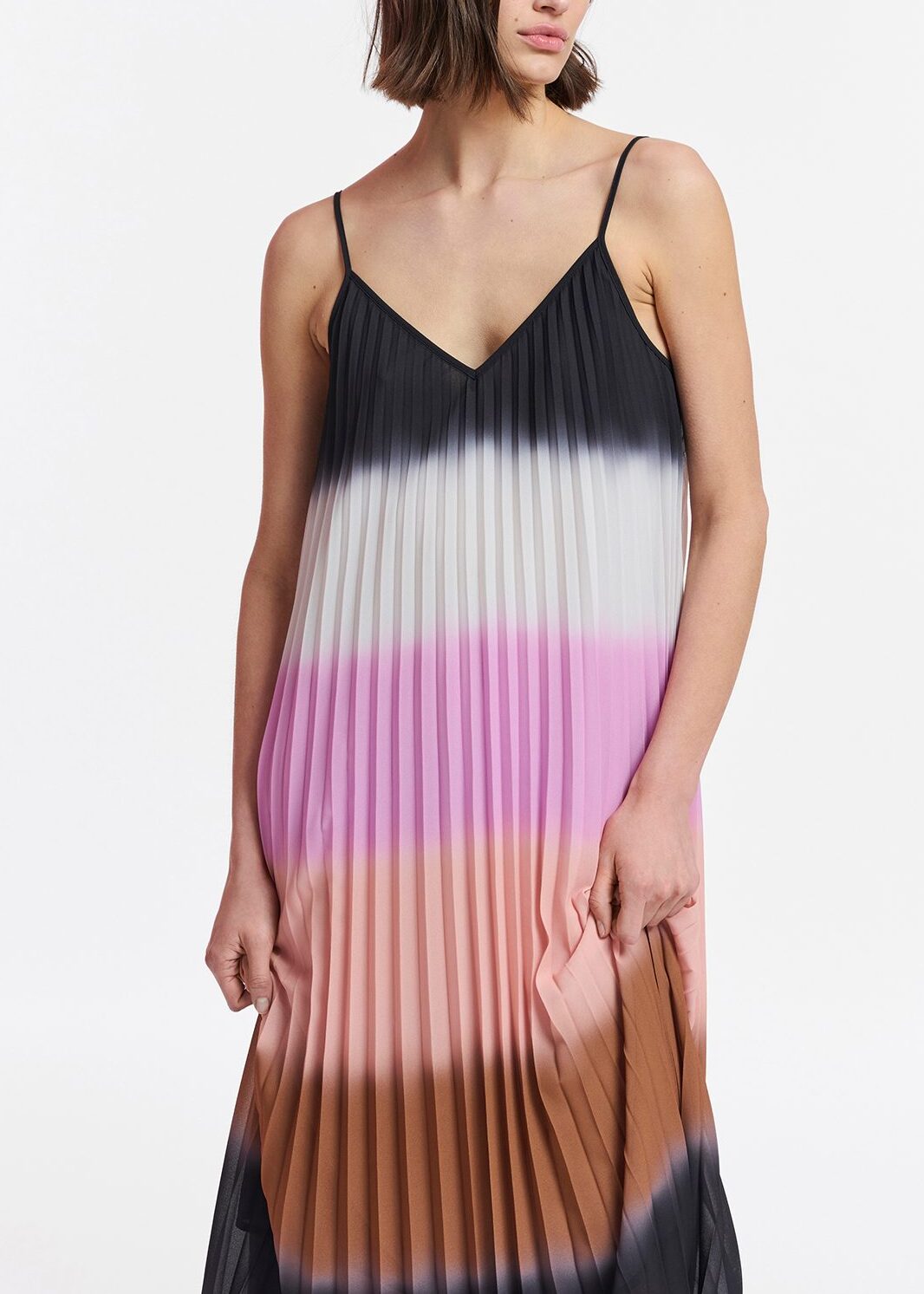 Robe caraco plissée à  effet dégradé multicolore RE—SSENTIEL | Essentiel second hand