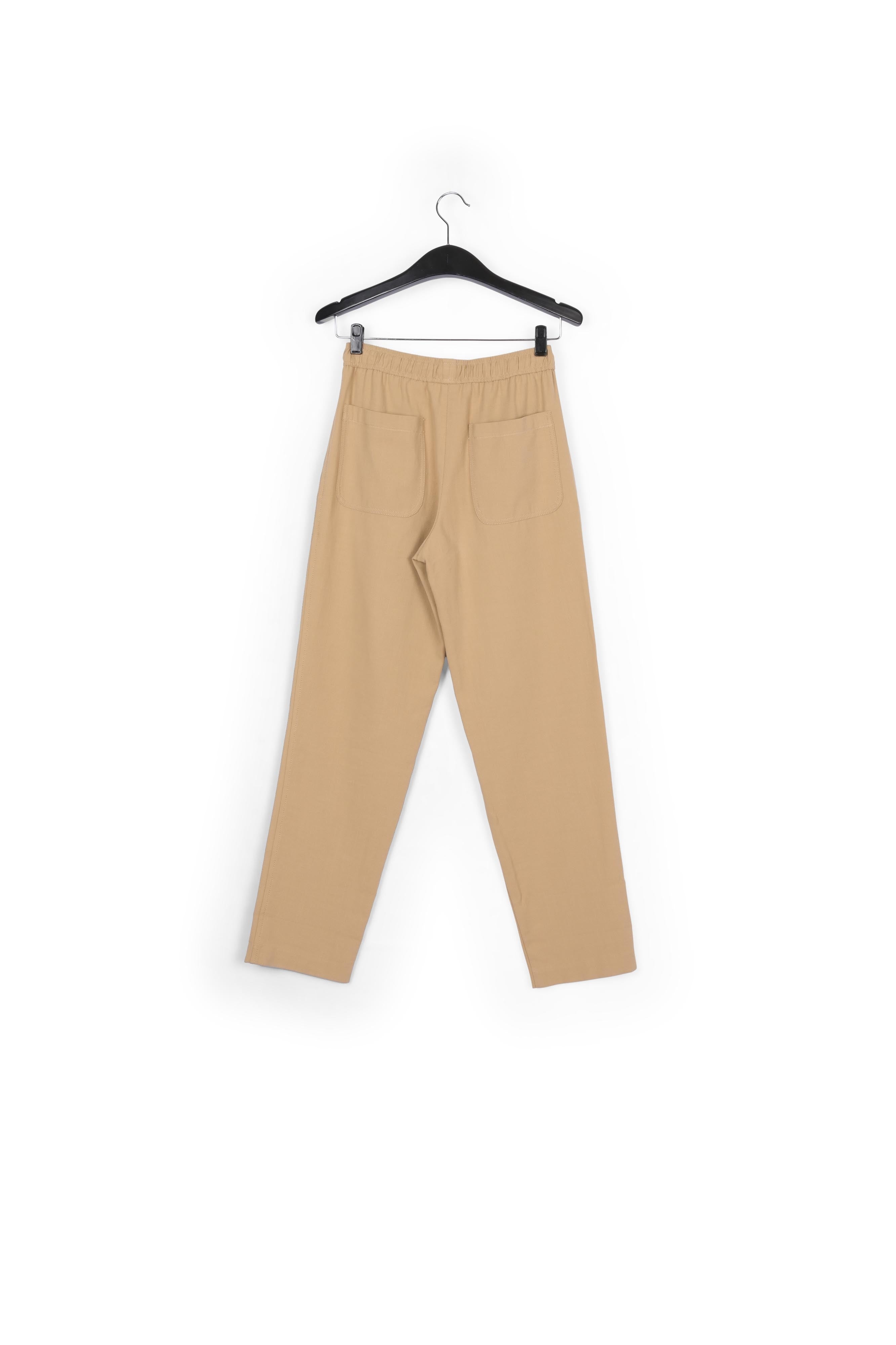 Pantalon fuselé en coton beige RE—SSENTIEL | Essentiel second hand