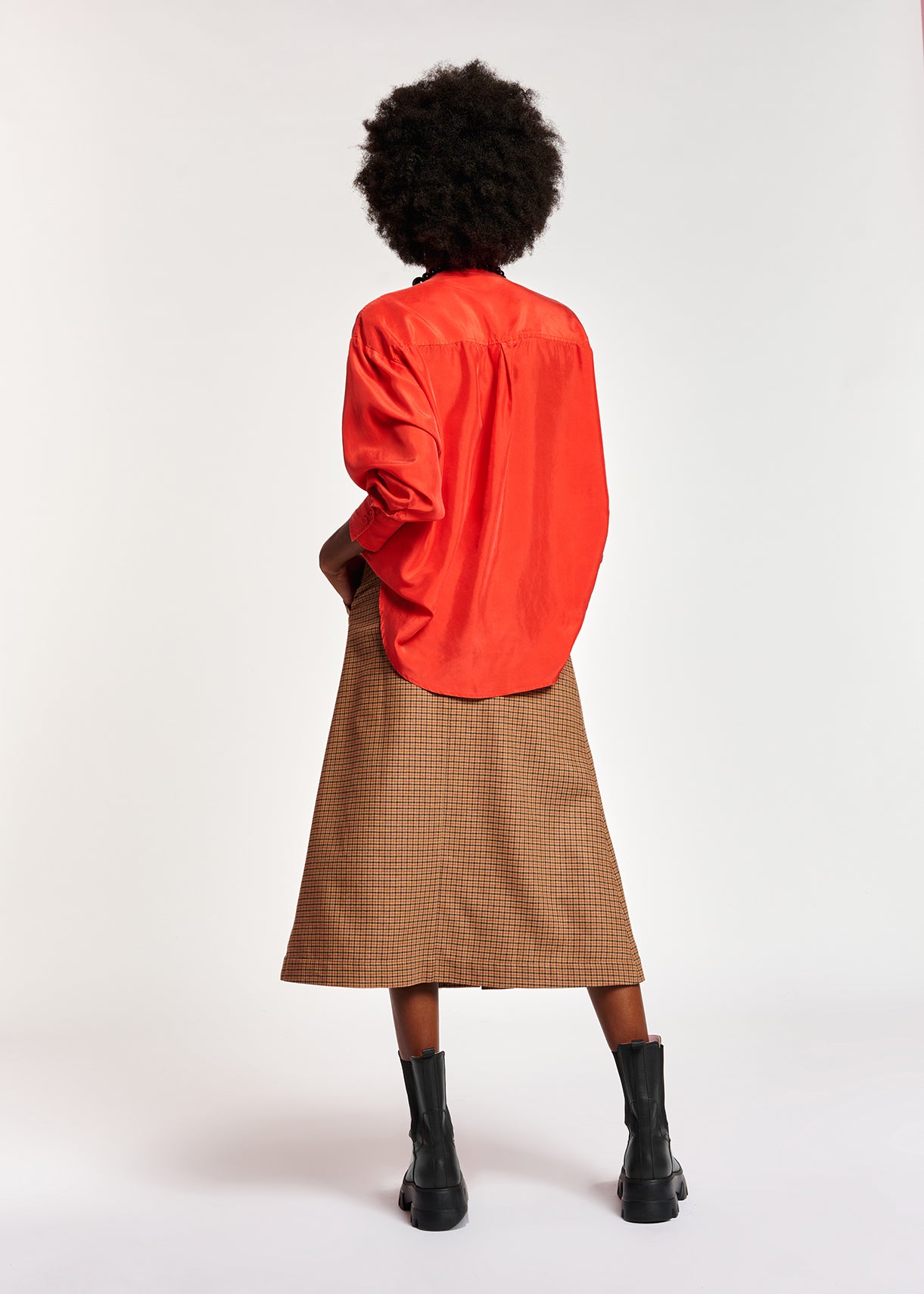 Chemise ample en soie rouge RE—SSENTIEL | Essentiel second hand