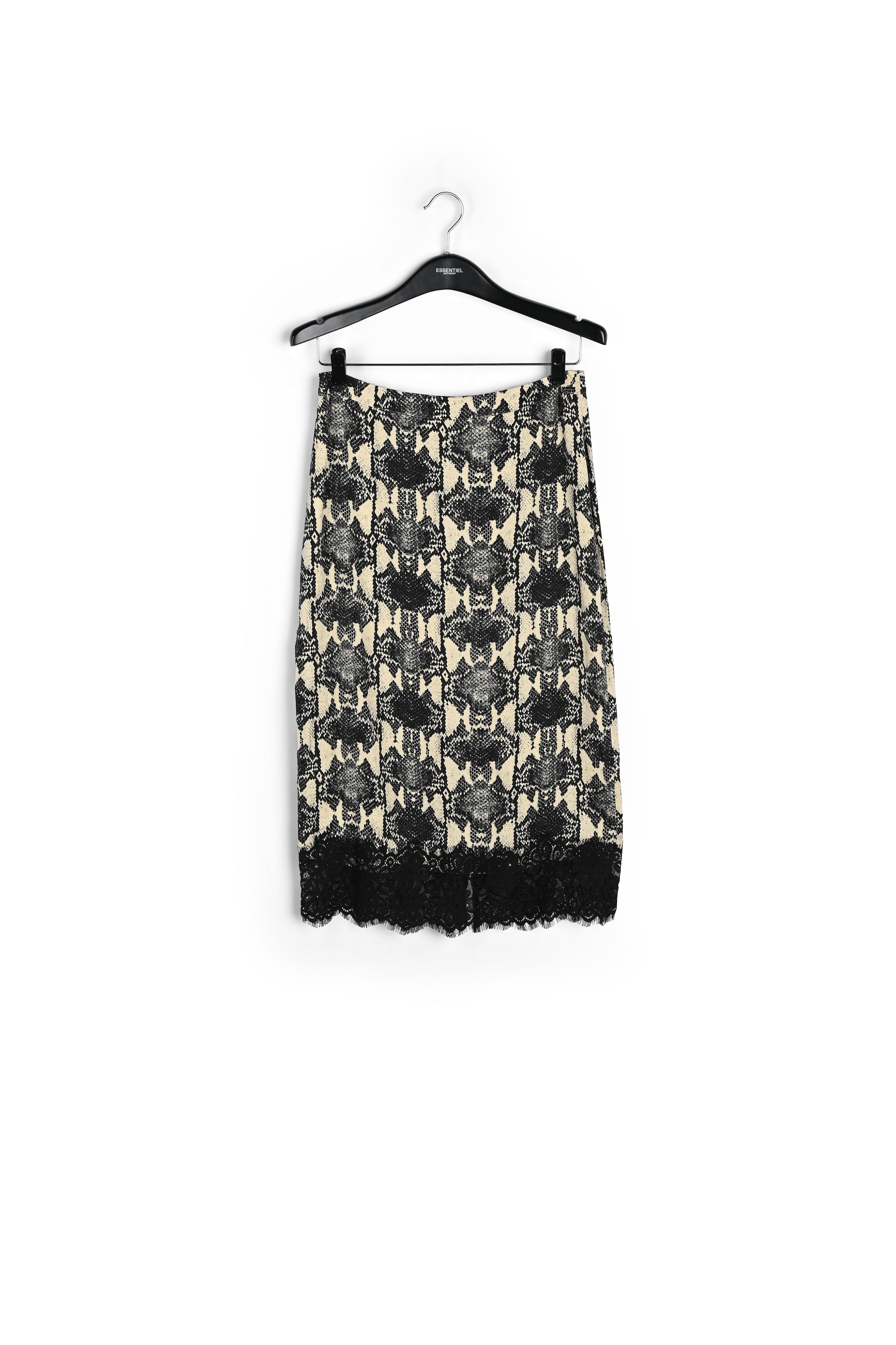 Jupe crayon écru à imprimé serpent RE—SSENTIEL | Essentiel second hand