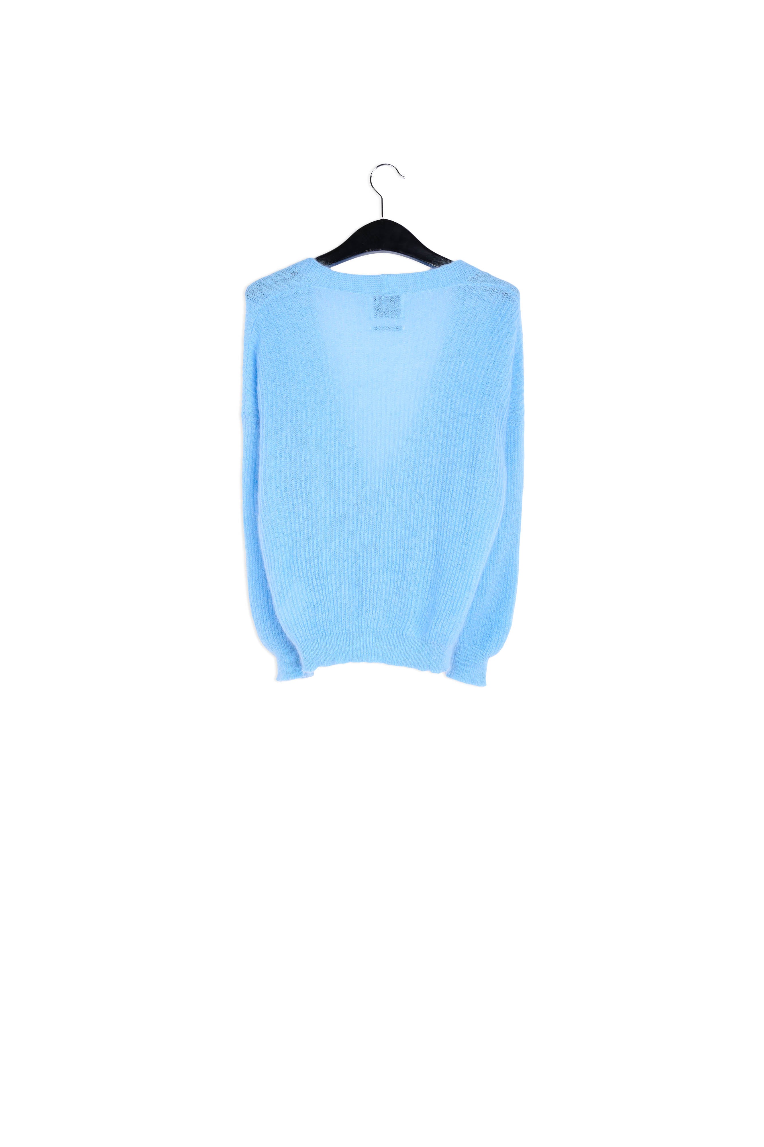 Light blue ribbed knit cardigan with mohair RE—SSENTIEL | Essentiel second hand