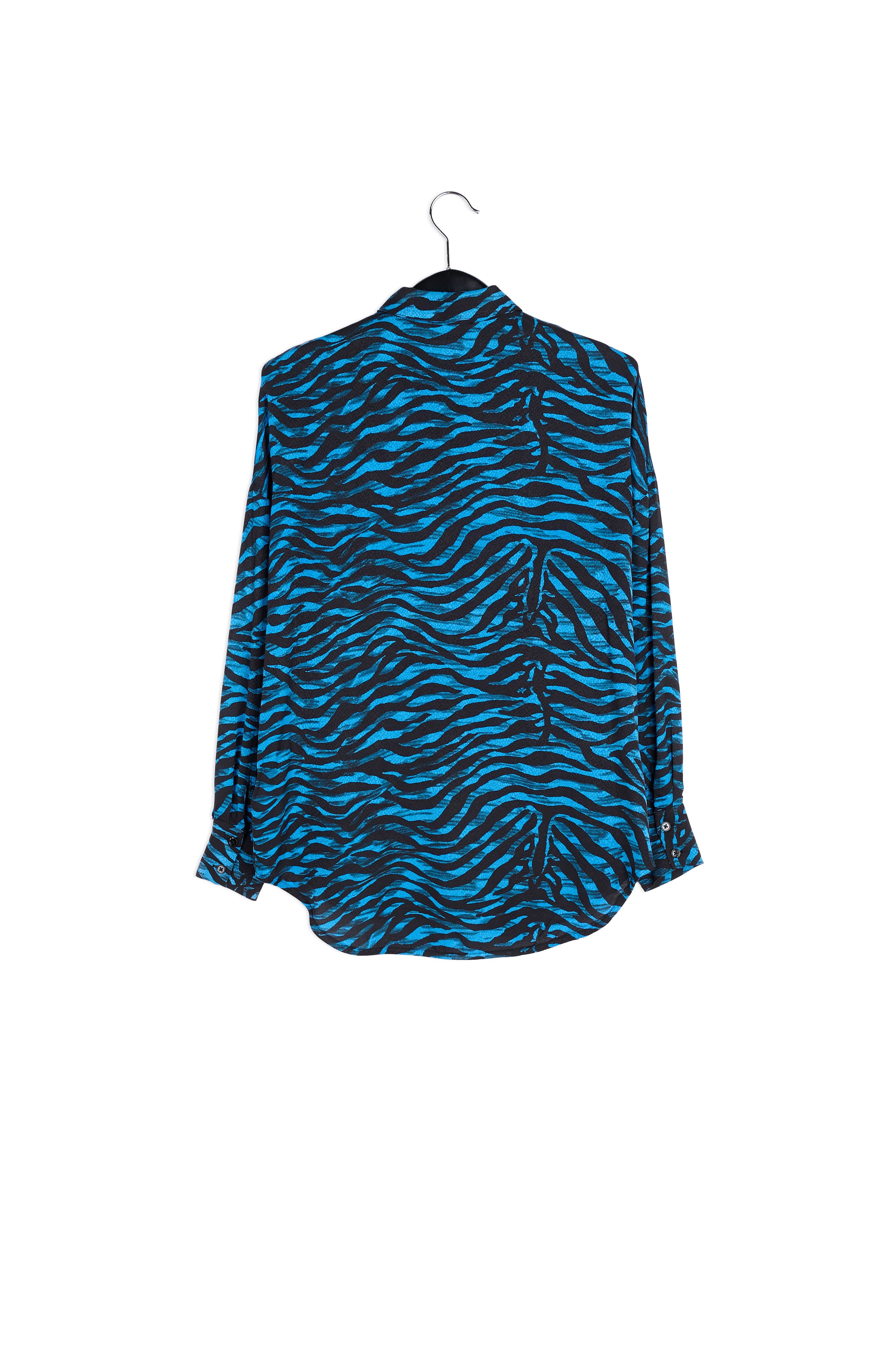 Chemise oversize zébrée turquoise et verte RE—SSENTIEL | Essentiel second hand