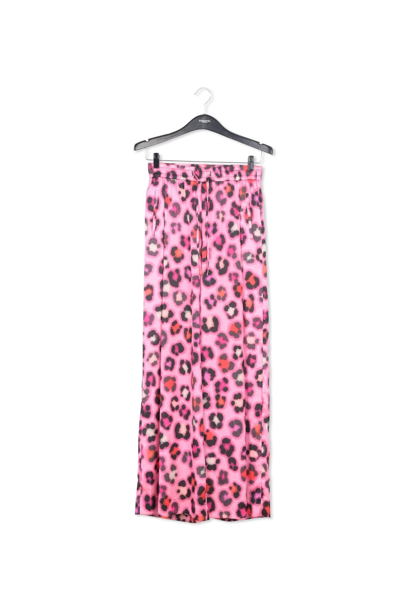 Pink wide-leg pants with multicolor leopard print RE—SSENTIEL | Essentiel second hand