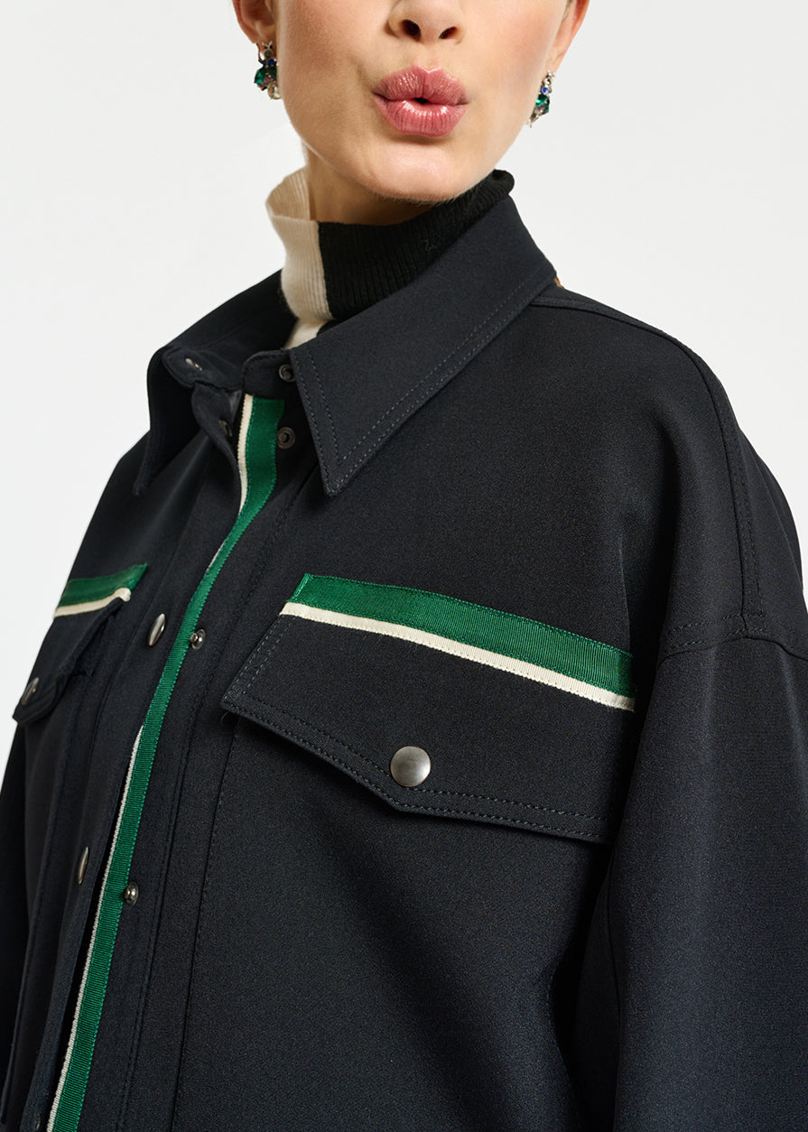 Black utility-inspired jacket RE—SSENTIEL | Essentiel second hand