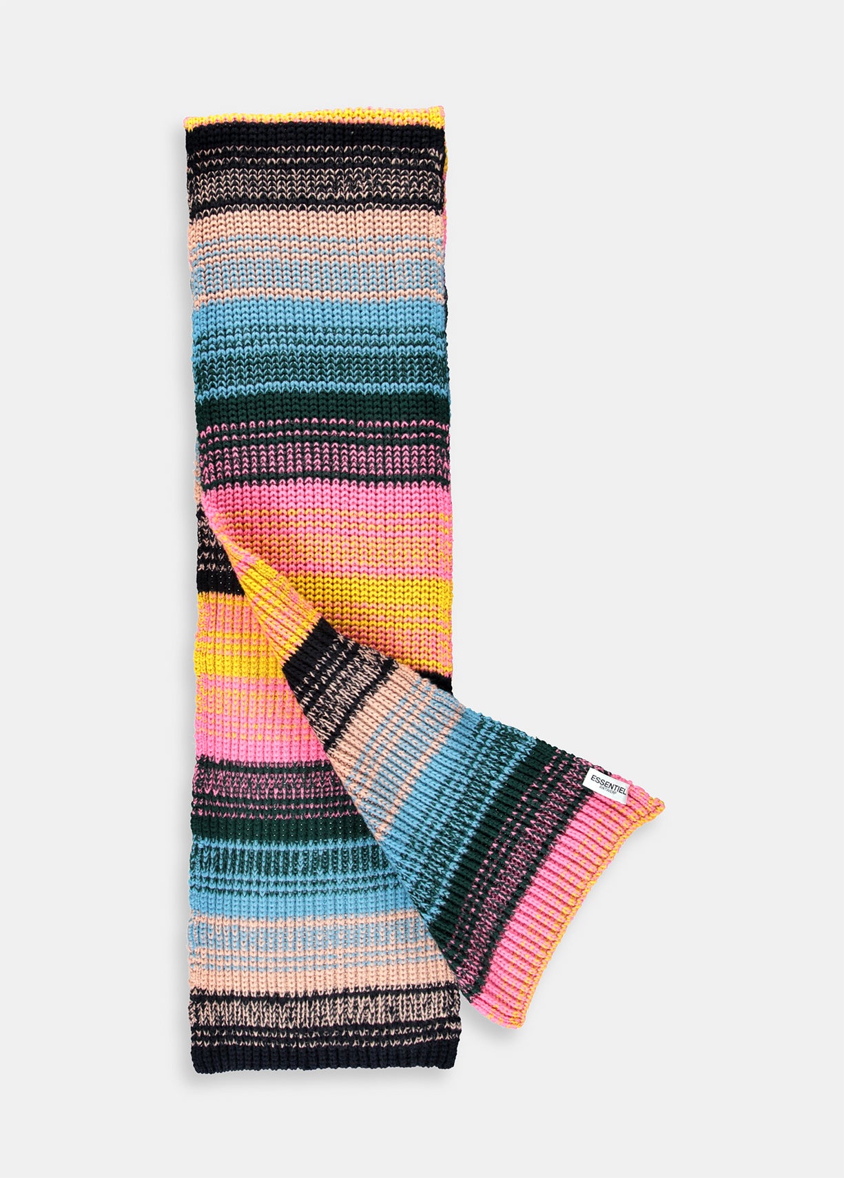 Multicolored ribbed wool-blend scarf RE—SSENTIEL | Essentiel second hand