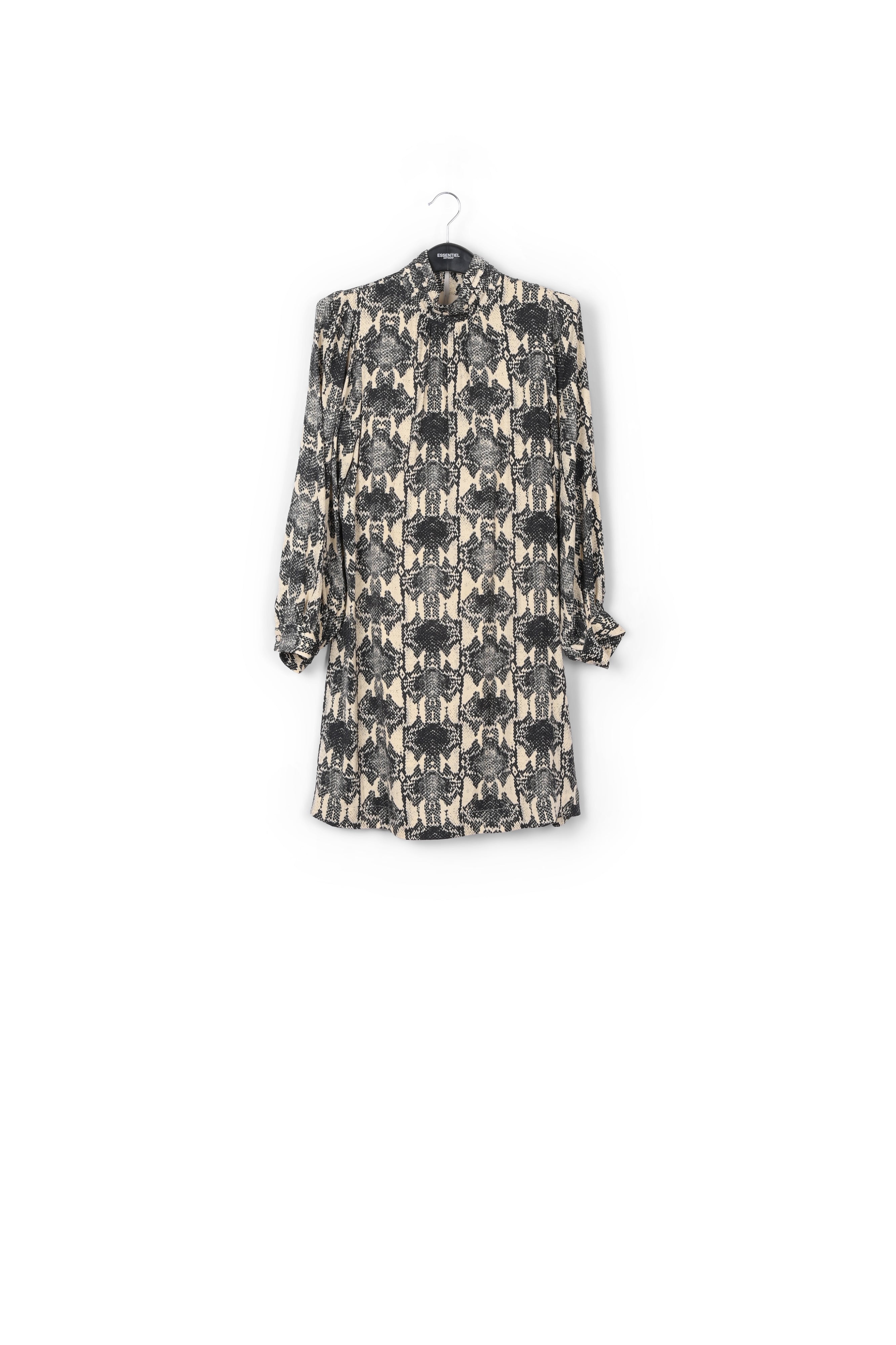 Mini robe à col roulé écrue à imprimé serpent RE—SSENTIEL | Essentiel second hand