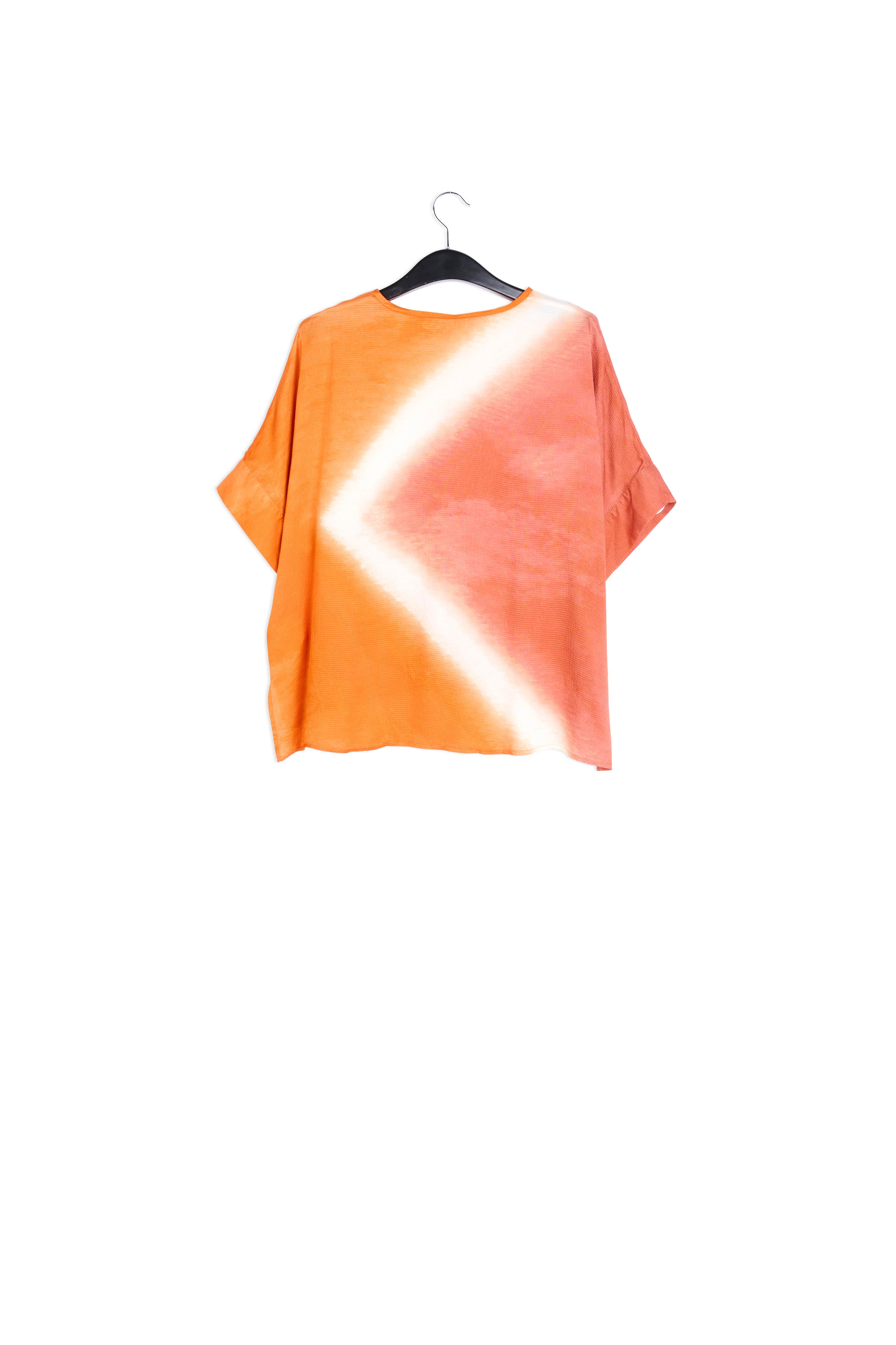 Orange boxy tie-dye print top RE—SSENTIEL | Essentiel second hand