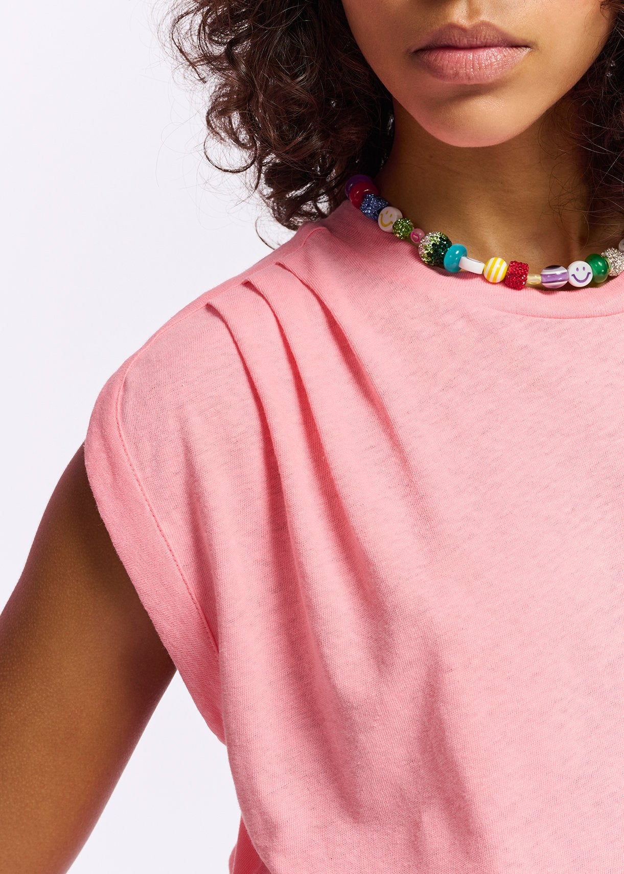 Peach cotton-linen T-shirt RE—SSENTIEL | Essentiel second hand