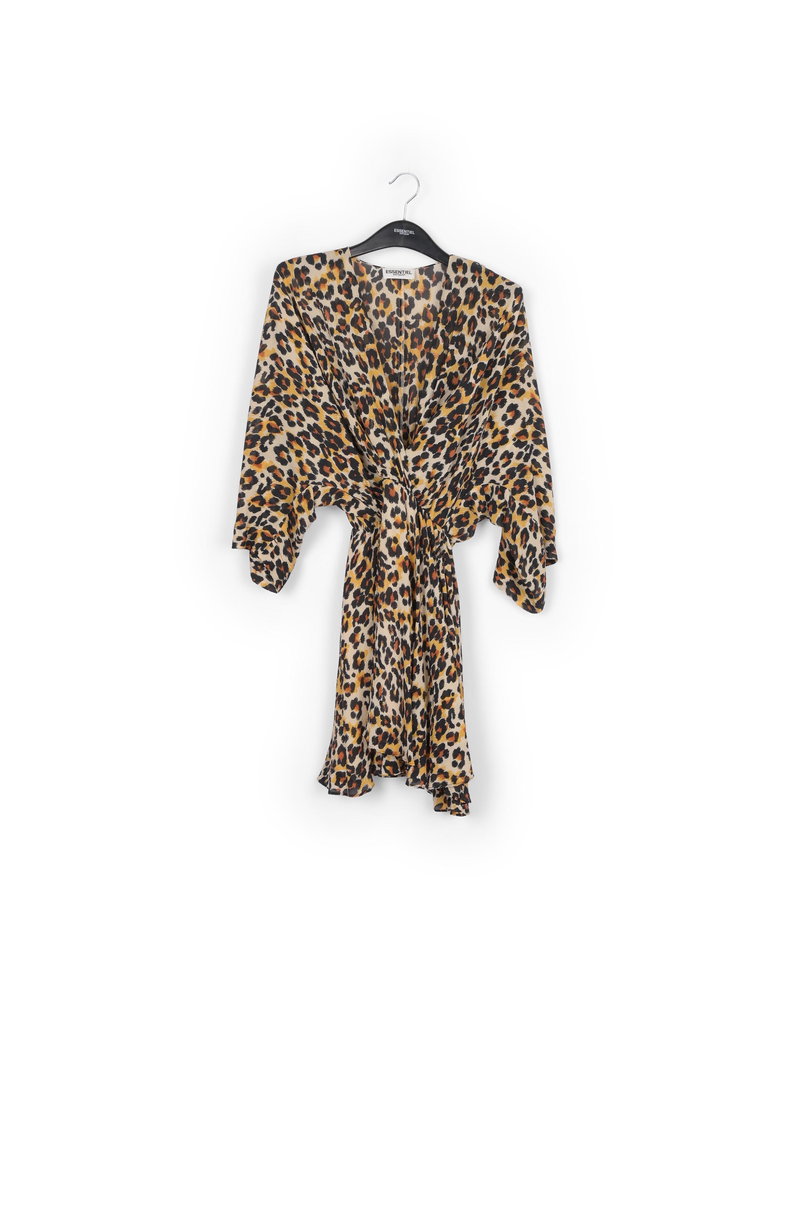 Leopard-print mini wrap dress RE—SSENTIEL | Essentiel second hand