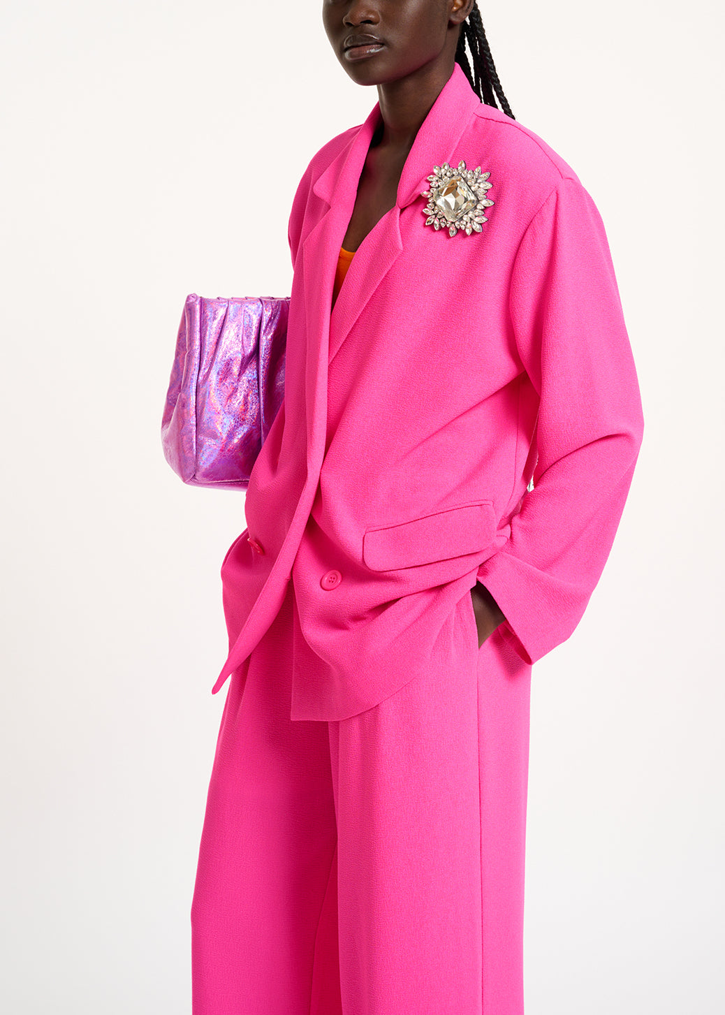 Blazer croisé fuchsia RE—SSENTIEL | Essentiel second hand