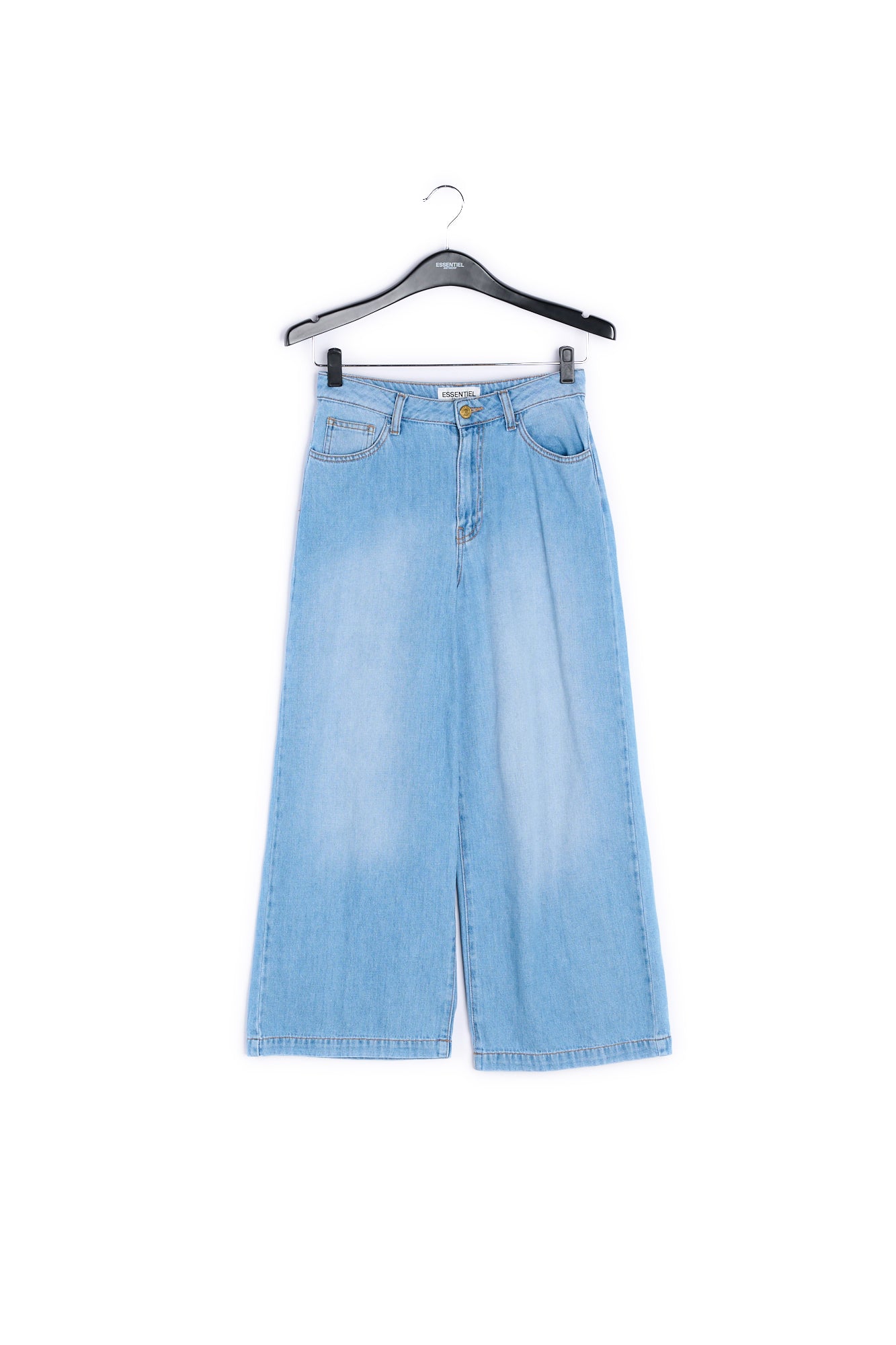 Light blue cropped wide-leg jeans. RE—SSENTIEL | Essentiel second hand