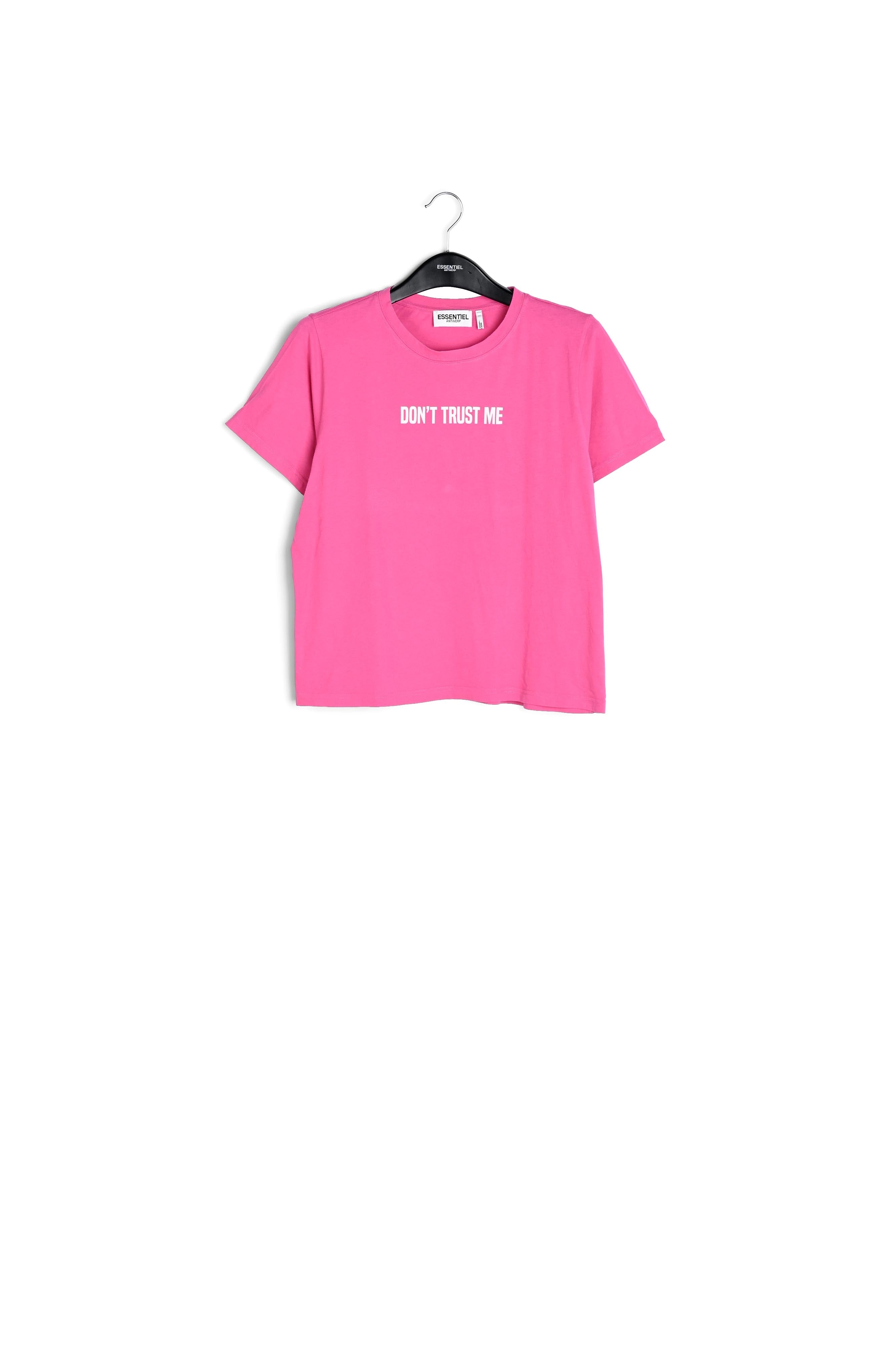Pink oversized organic cotton t-shirt RE—SSENTIEL | Essentiel second hand