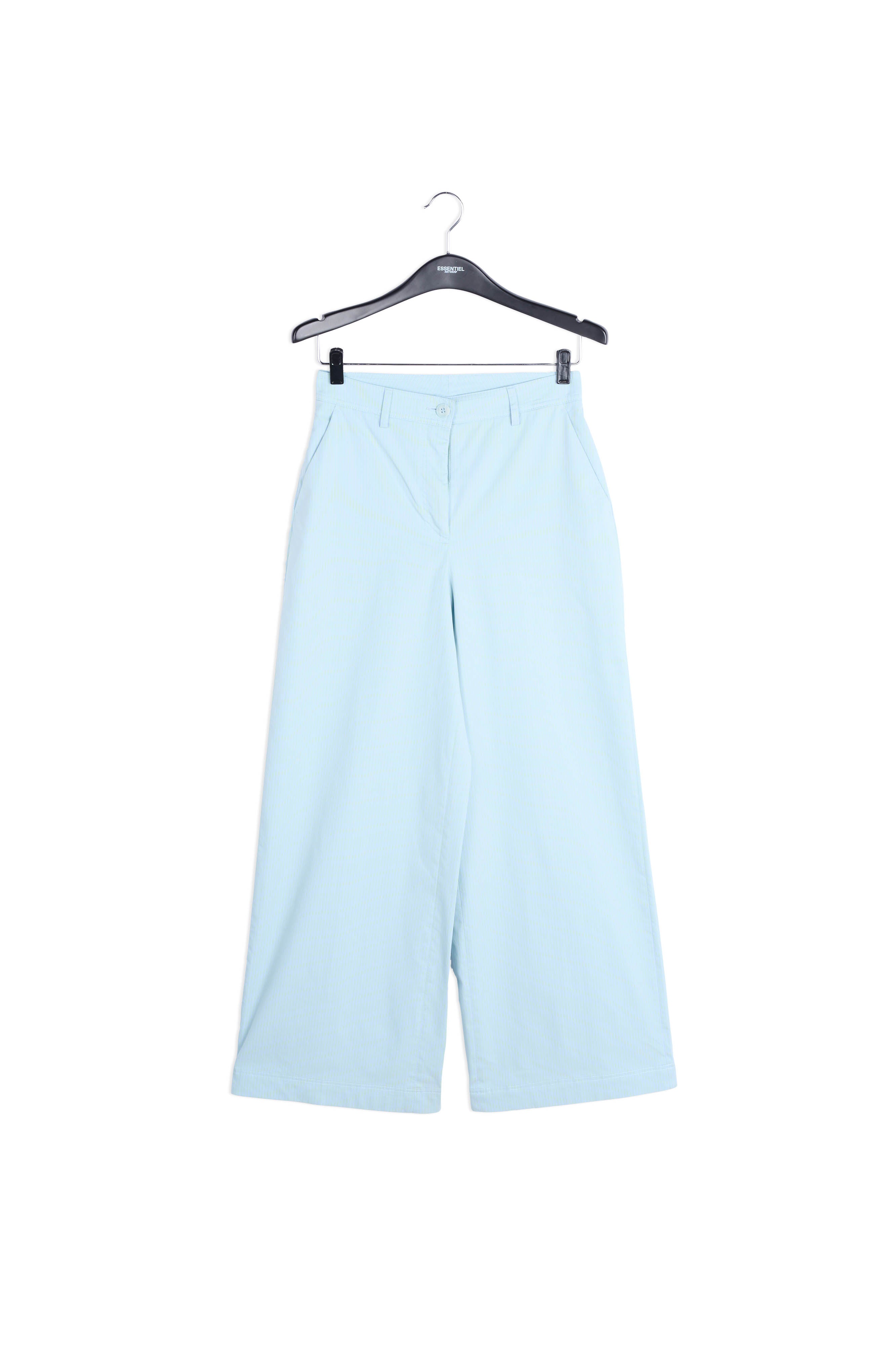 Light blue plaid wide-leg pants RE—SSENTIEL | Essentiel second hand