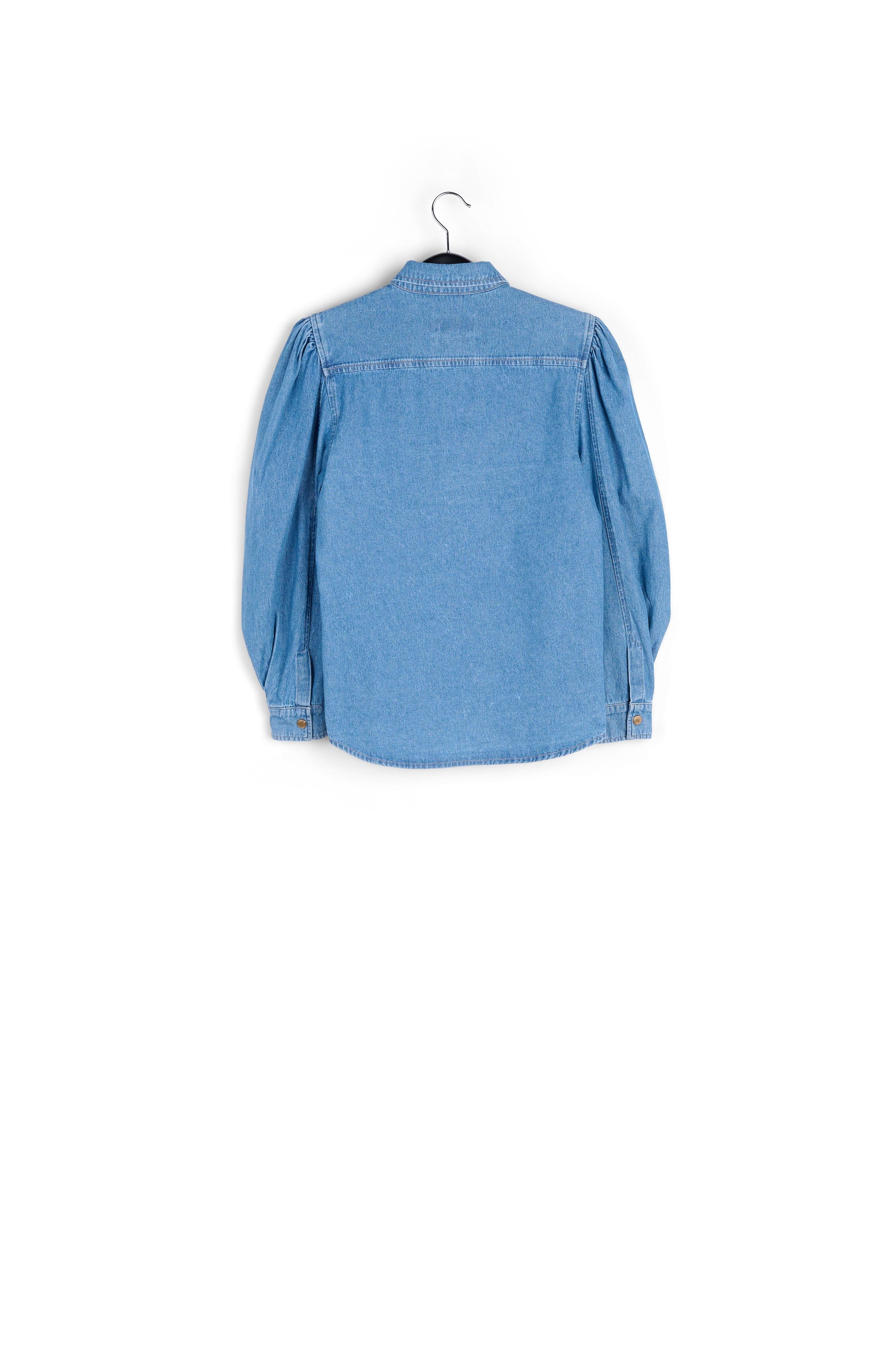 Blue denim shirt with puff sleeves RE—SSENTIEL | Essentiel second hand