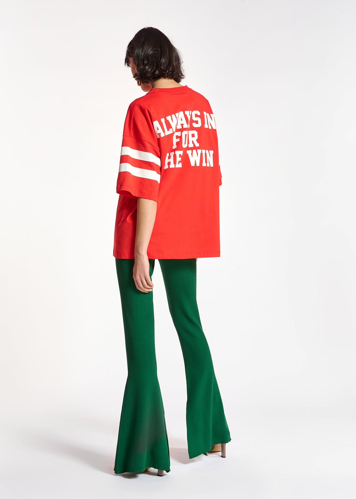 Dark green flared knitted pants RE—SSENTIEL | Essentiel second hand