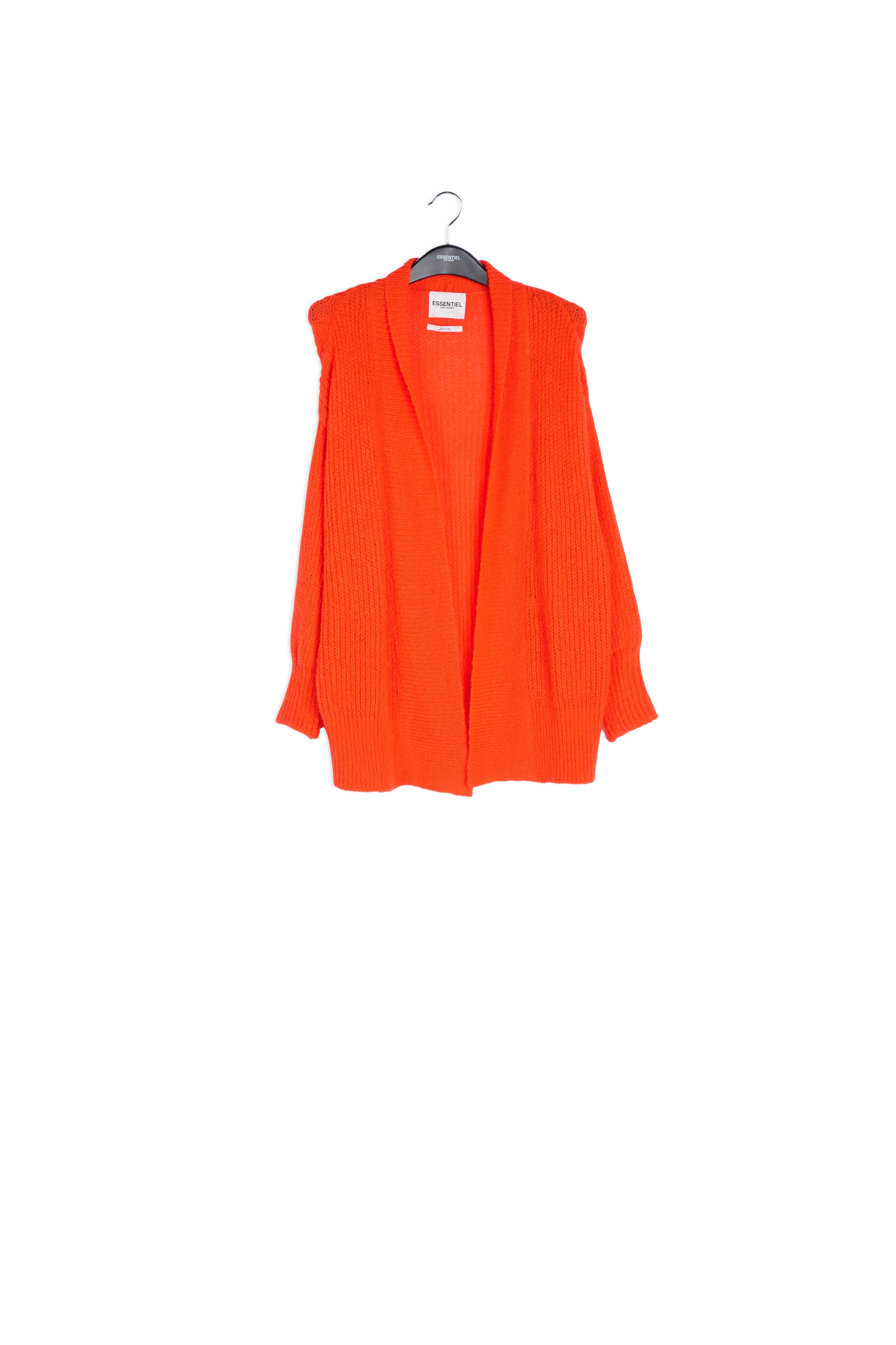 Cardigan orange à col replié RE—SSENTIEL | Essentiel second hand