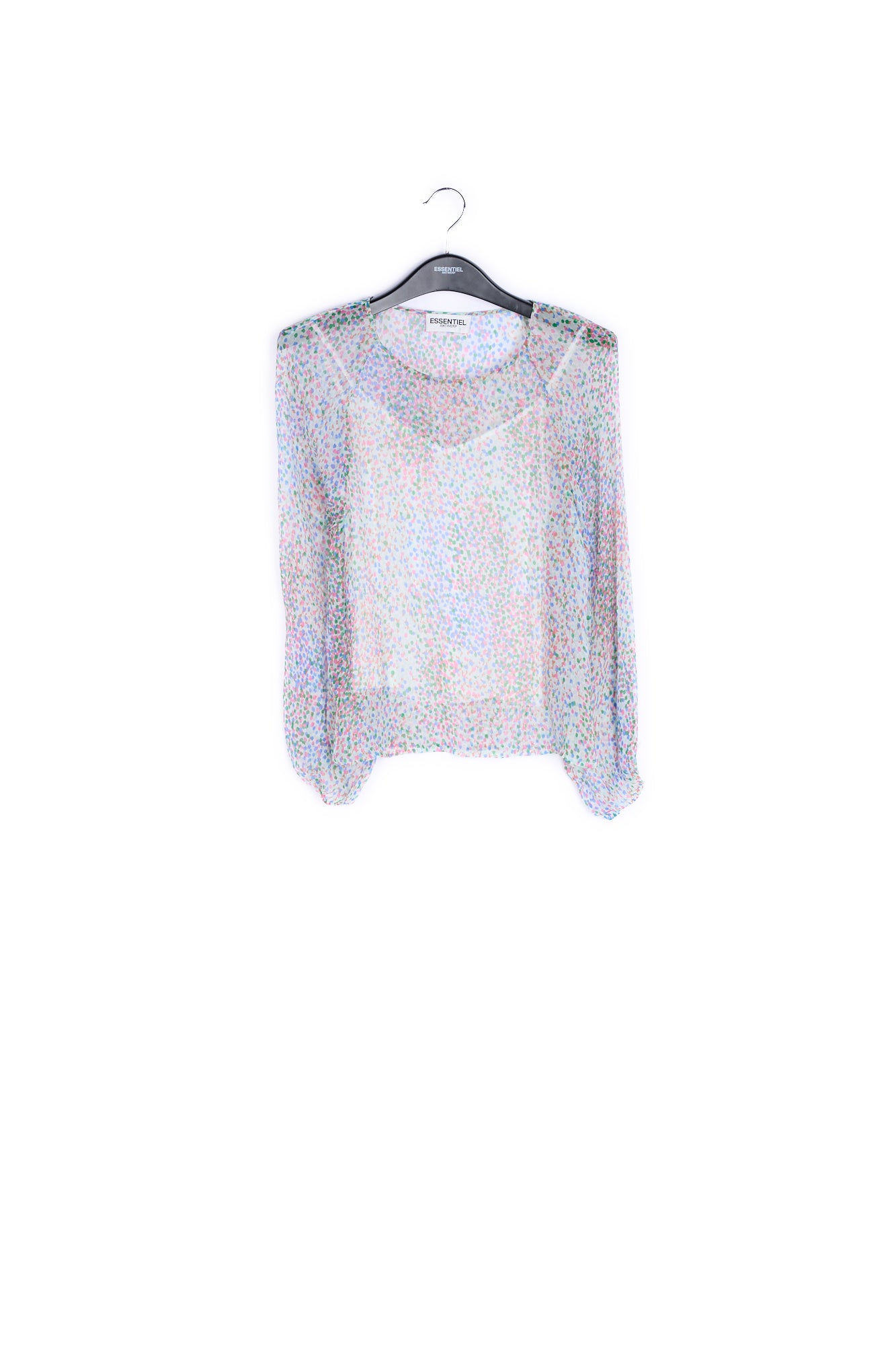 Light sheer silk top with dot print RE—SSENTIEL | Essentiel second hand
